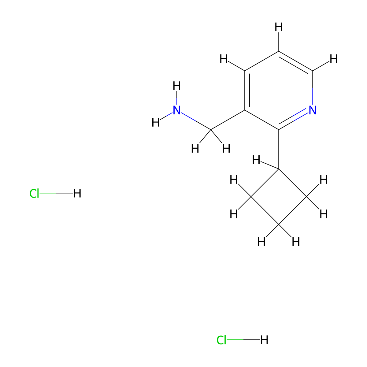 1-(2-Cyclobutylpyridin-3-yl)methanamine dihydrochloride molecular structure, CAS 2490709-10-7
