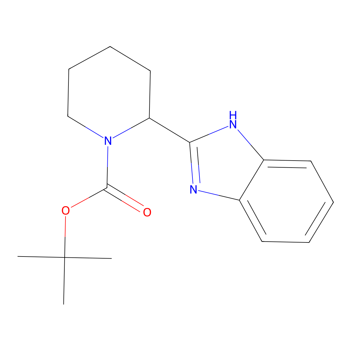 tert-butyl 2-(1H-1,3-benzodiazol-2-yl)piperidine-1-carboxylate molecular structure, CAS 2490709-22-1