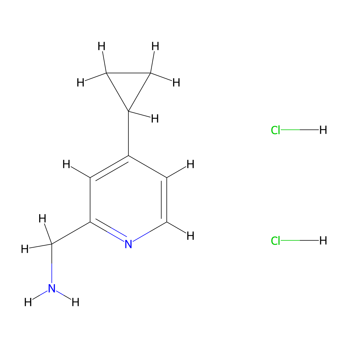 1-(4-Cyclopropylpyridin-2-yl)methanamine dihydrochloride molecular structure, CAS 2490709-24-3