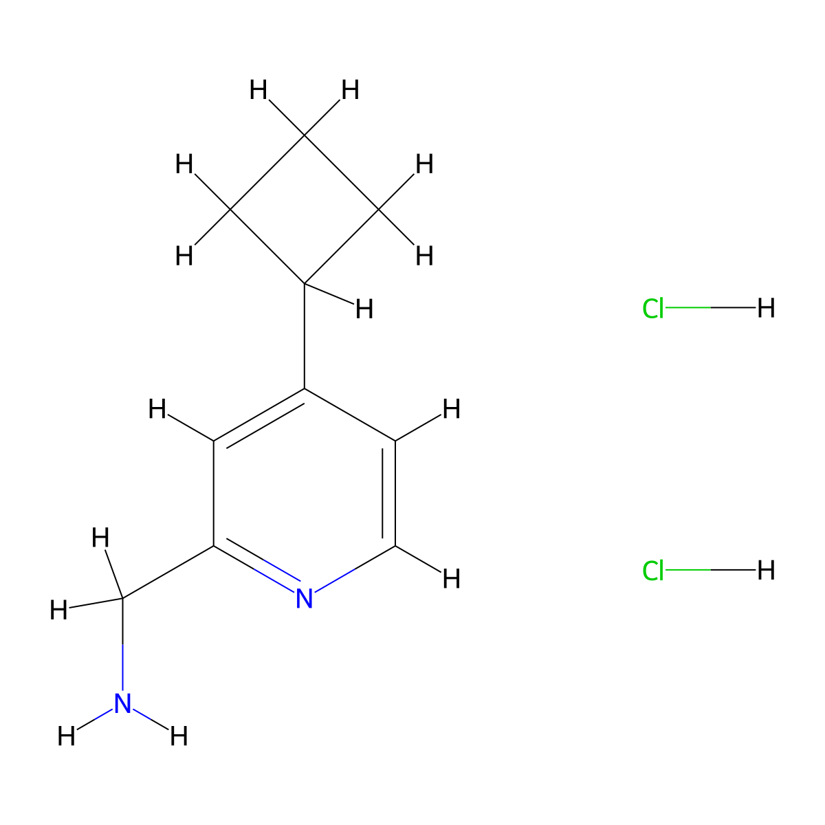 1-(4-Cyclobutylpyridin-2-yl)methanamine dihydrochloride molecular structure, CAS 2490709-28-7