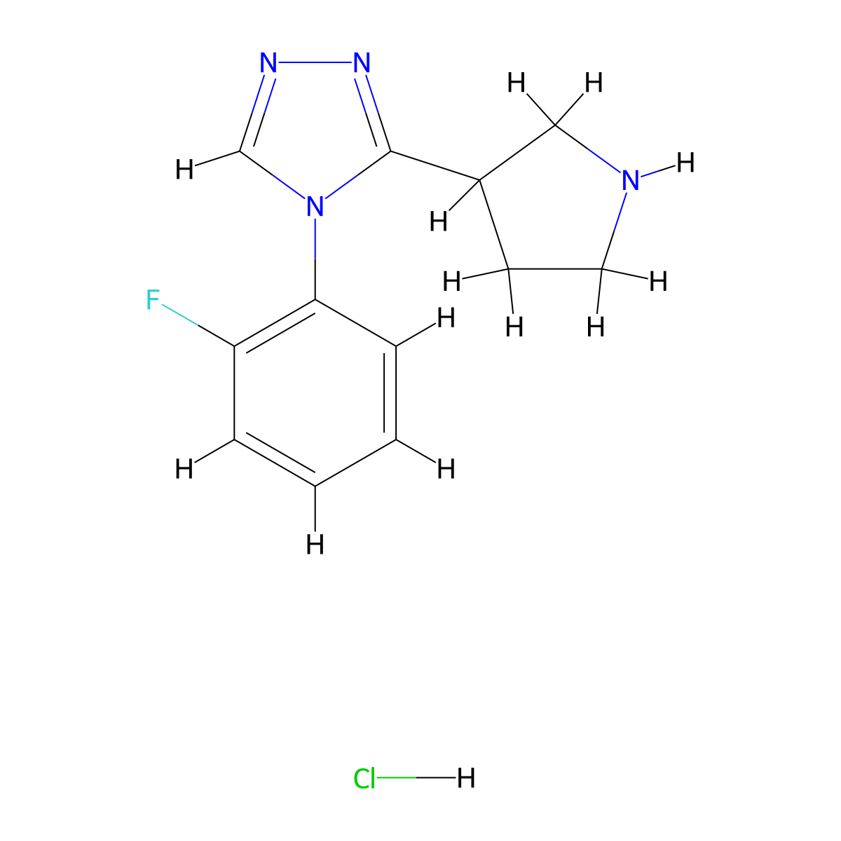 4-(2-fluorophenyl)-3-(pyrrolidin-3-yl)-4H-1,2,4-triazole hydrochloride molecular structure, CAS 2490709-45-8