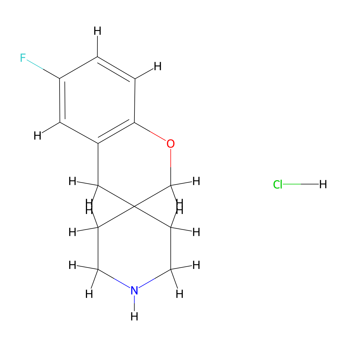 6-Fluoro-2,4-dihydrospiro[1-benzopyran-3,4'-piperidine] hydrochloride molecular structure, CAS 2490709-50-5