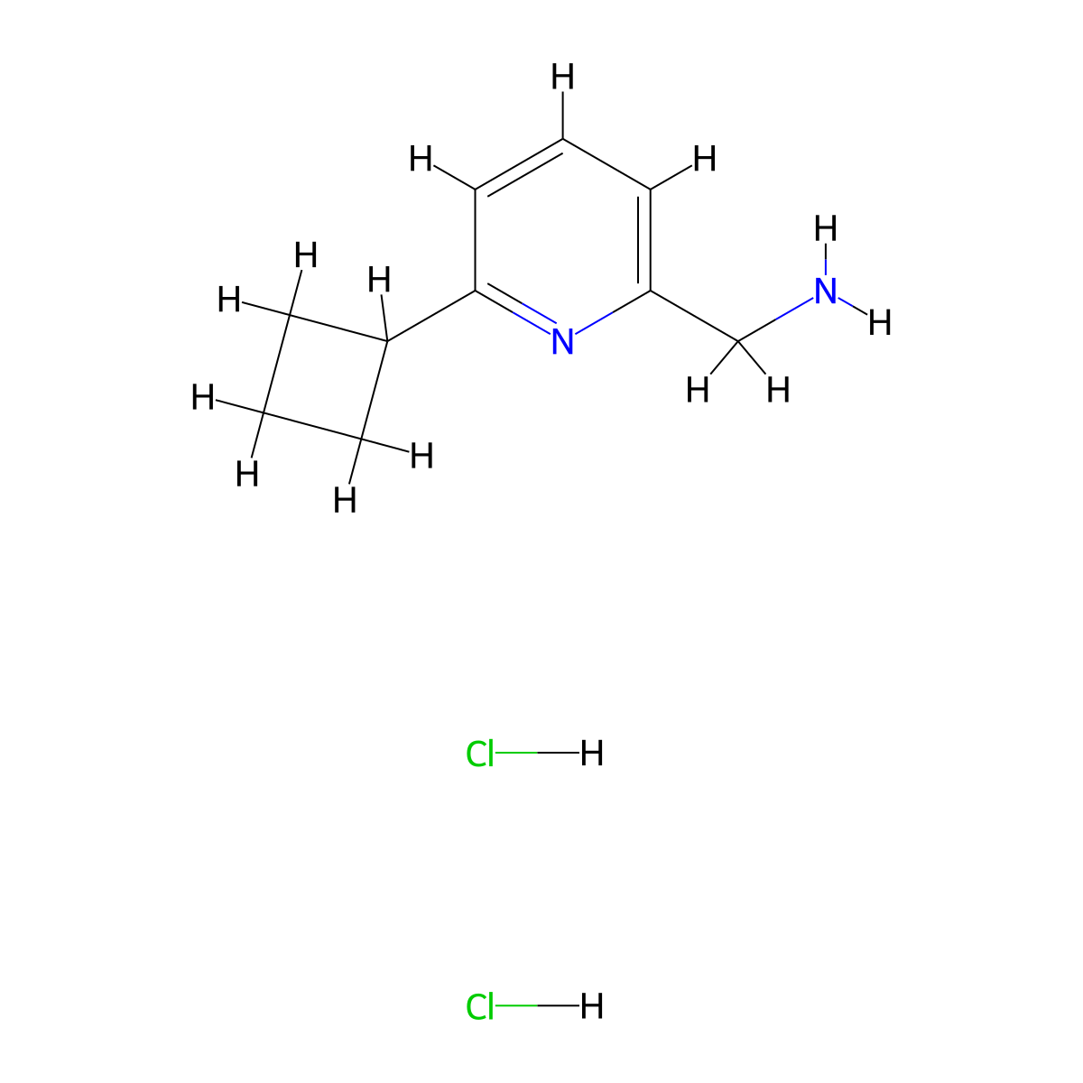 1-(6-Cyclobutylpyridin-2-yl)methanamine dihydrochloride molecular structure, CAS 2490709-51-6