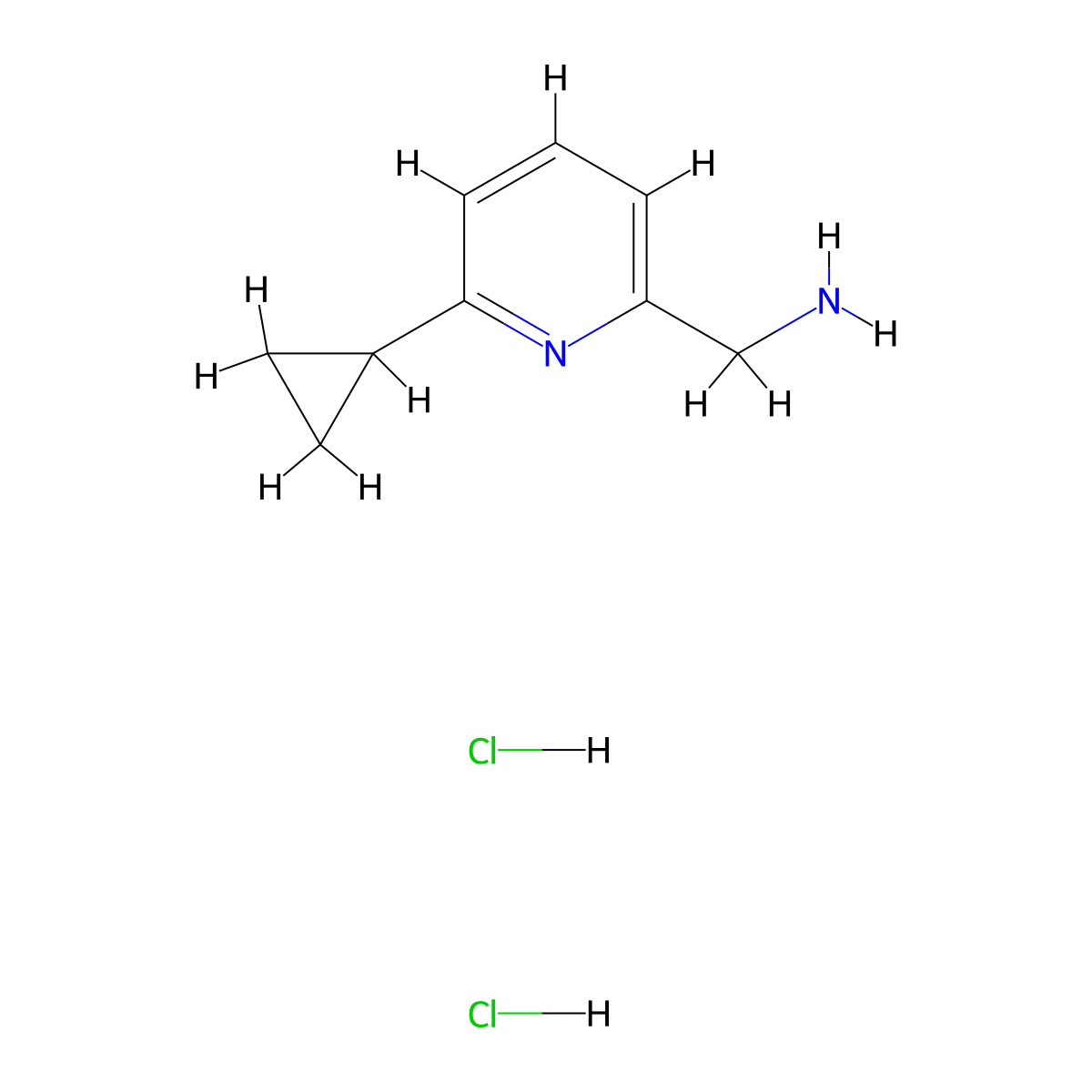 1-(6-Cyclopropylpyridin-2-yl)methanamine dihydrochloride molecular structure, CAS 2490709-55-0