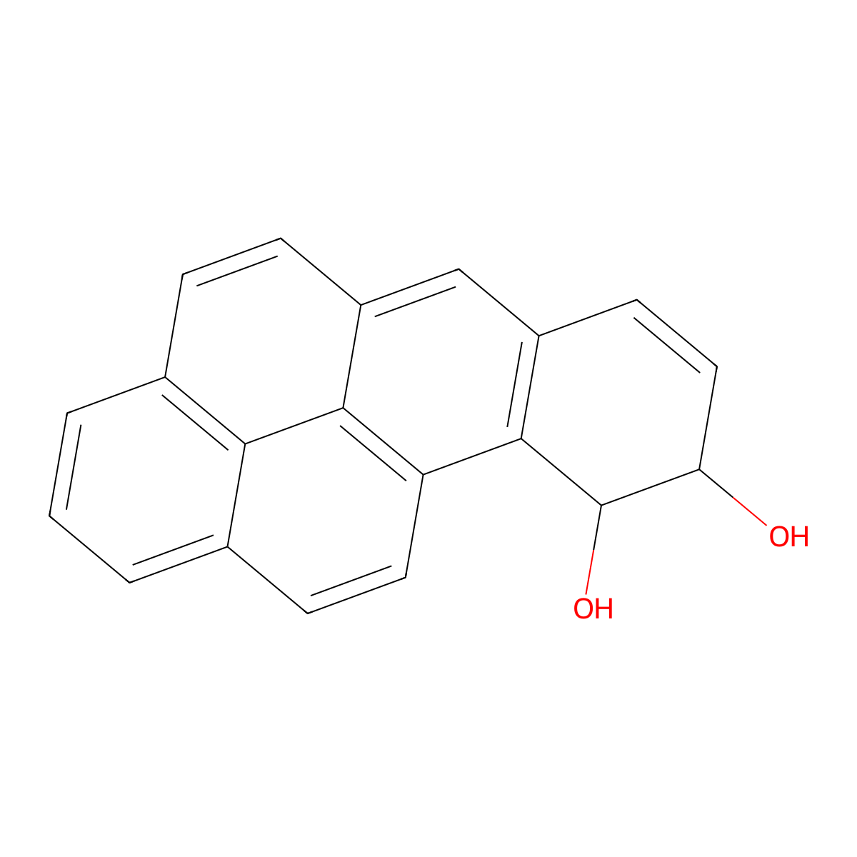 Benzo(a)pyrene-9,10-dihydrodiol molecular structure, CAS 24909-09-9