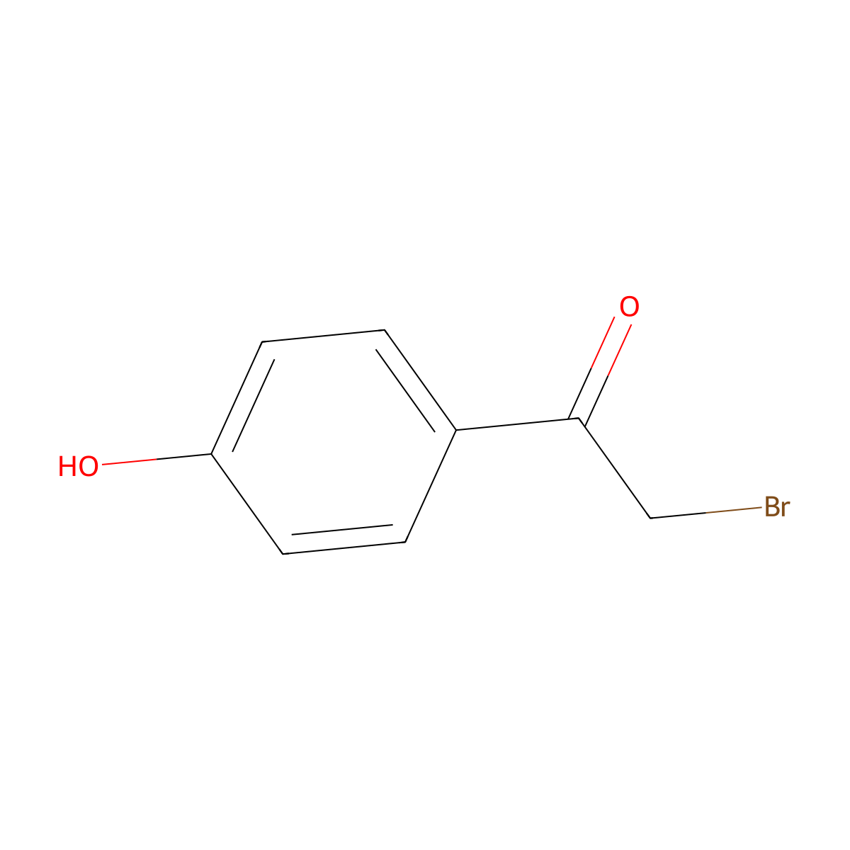 2-Bromo-1-(4-hydroxyphenyl)ethanone molecular structure, CAS 2491-38-5