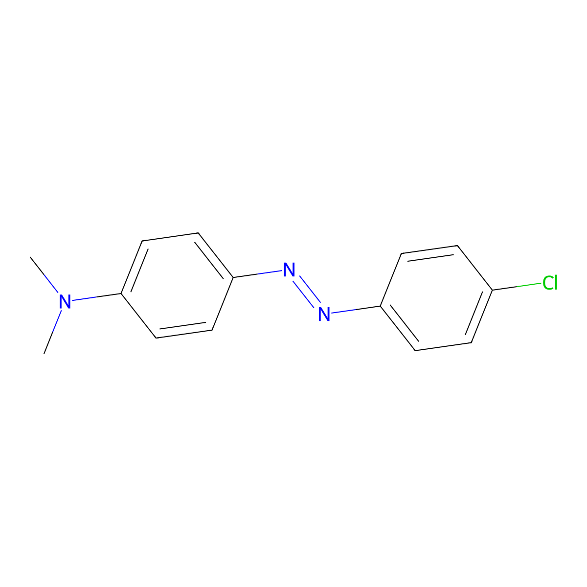 4-(Para-chlorophenylazo)-N,N-dimethylaniline molecular structure, CAS 2491-76-1