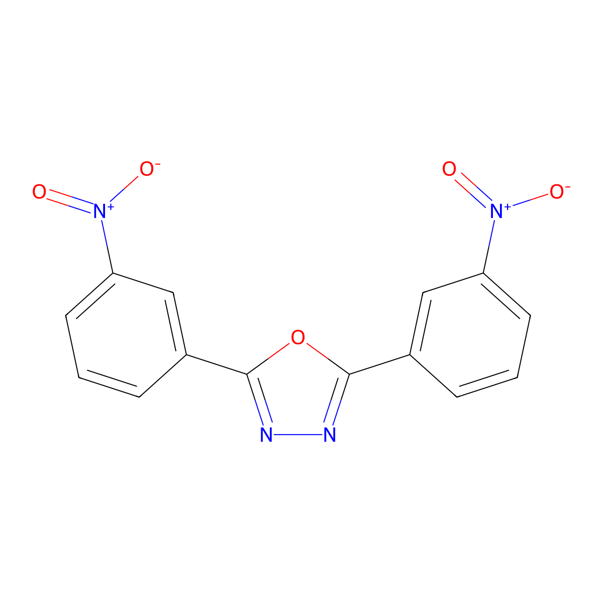 2,5-Bis(3-nitrophenyl)-1,3,4-oxadiazole molecular structure, CAS 2491-89-6