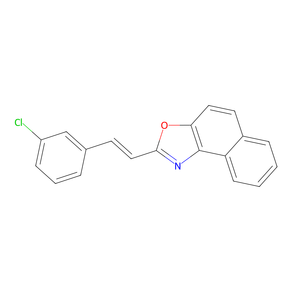2-[2-(3-Chlorophenyl)ethenyl]naphth[1,2-d]oxazole molecular structure, CAS 2491-92-1