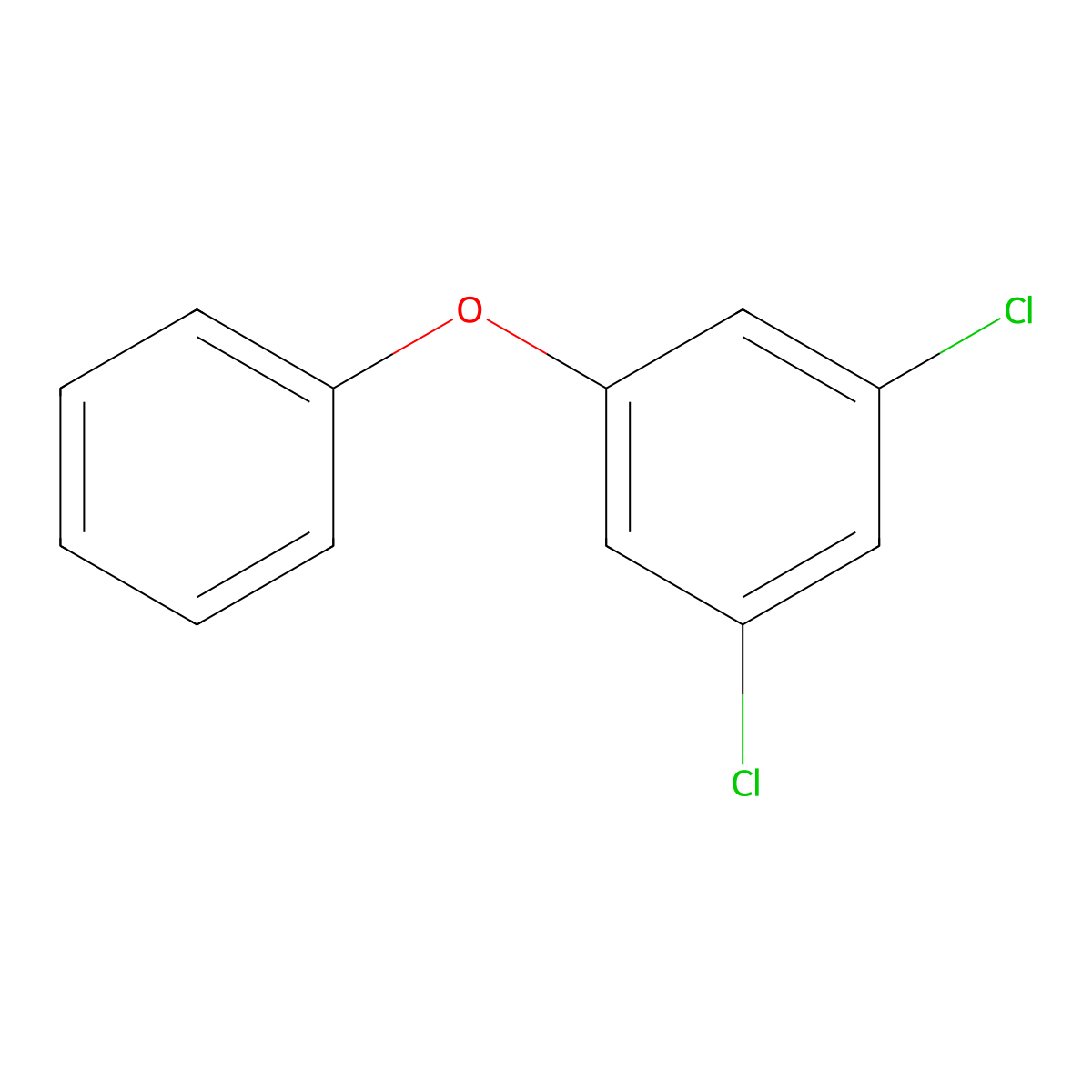 3,5-Dichlorodiphenyl ether molecular structure, CAS 24910-68-7