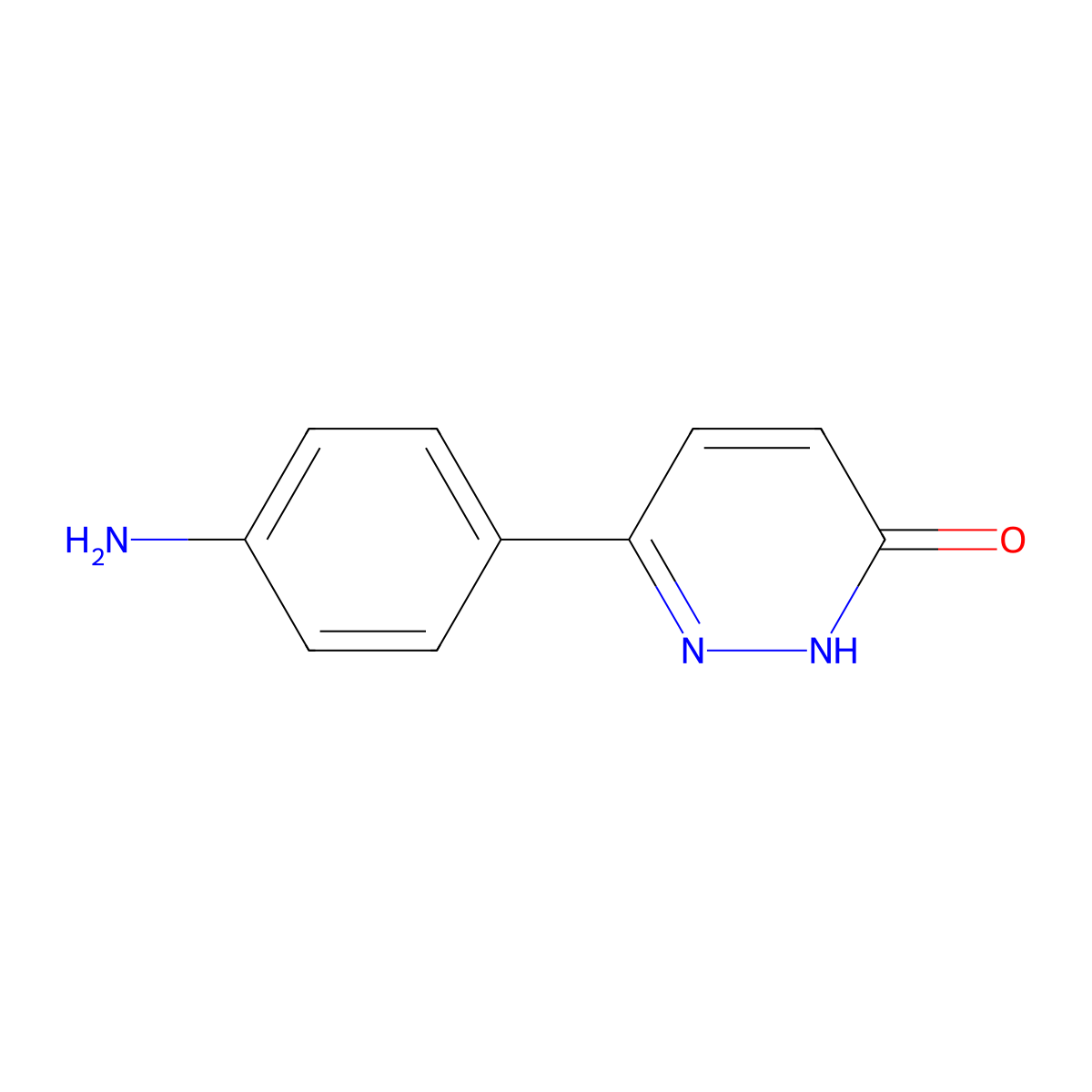 6-(4-aminophenyl)-2H-pyridazin-3-one molecular structure, CAS 24912-35-4