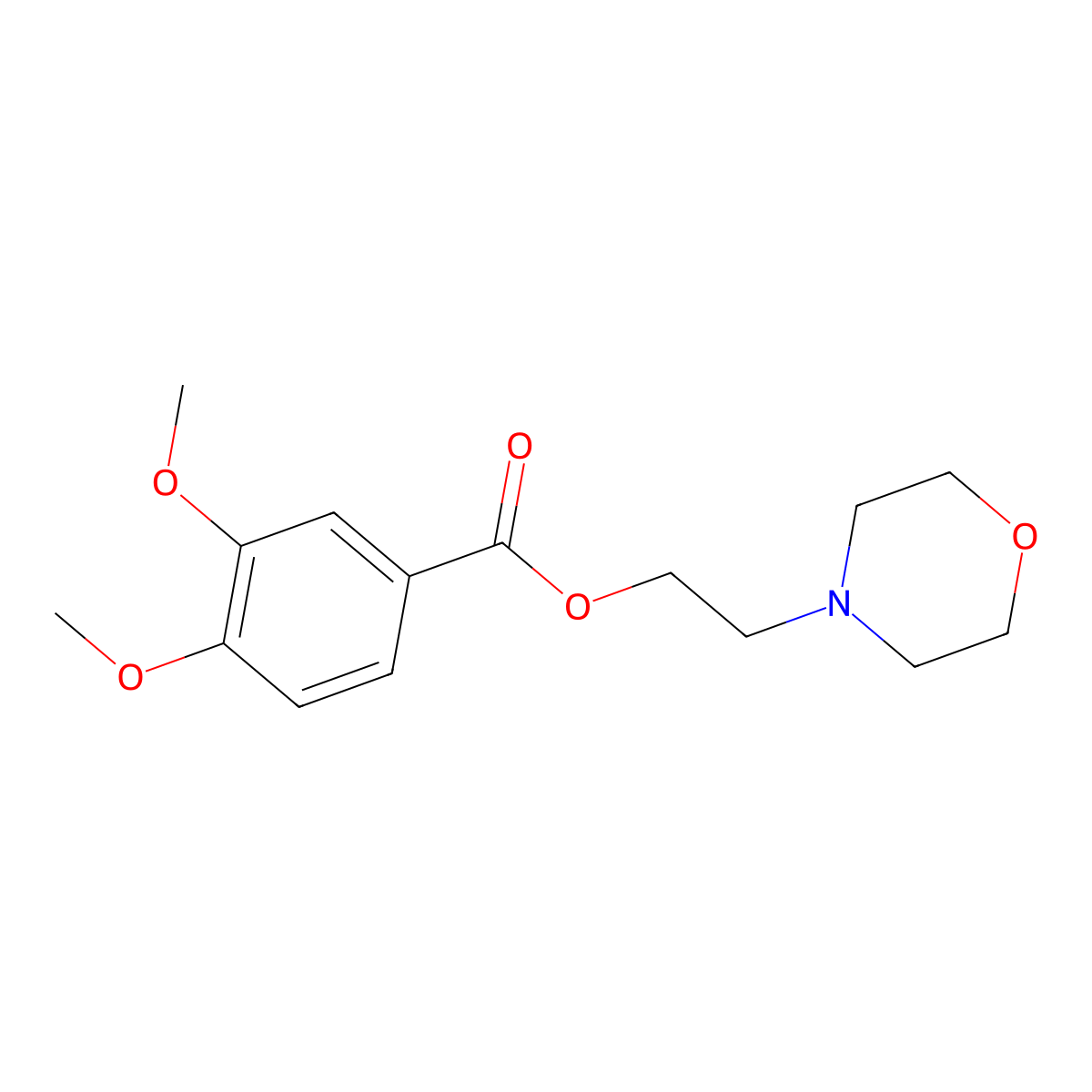 2-Morpholin-4-ylethyl 3,4-dimethoxybenzoate molecular structure, CAS 24913-83-5