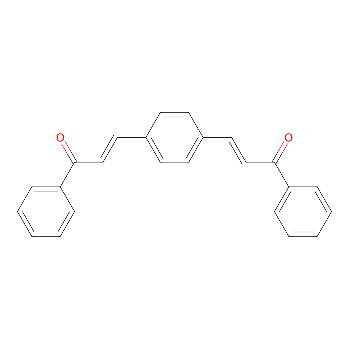 3,3''-(1,4-Phenylene)diacrylophenone molecular structure, CAS 24915-93-3