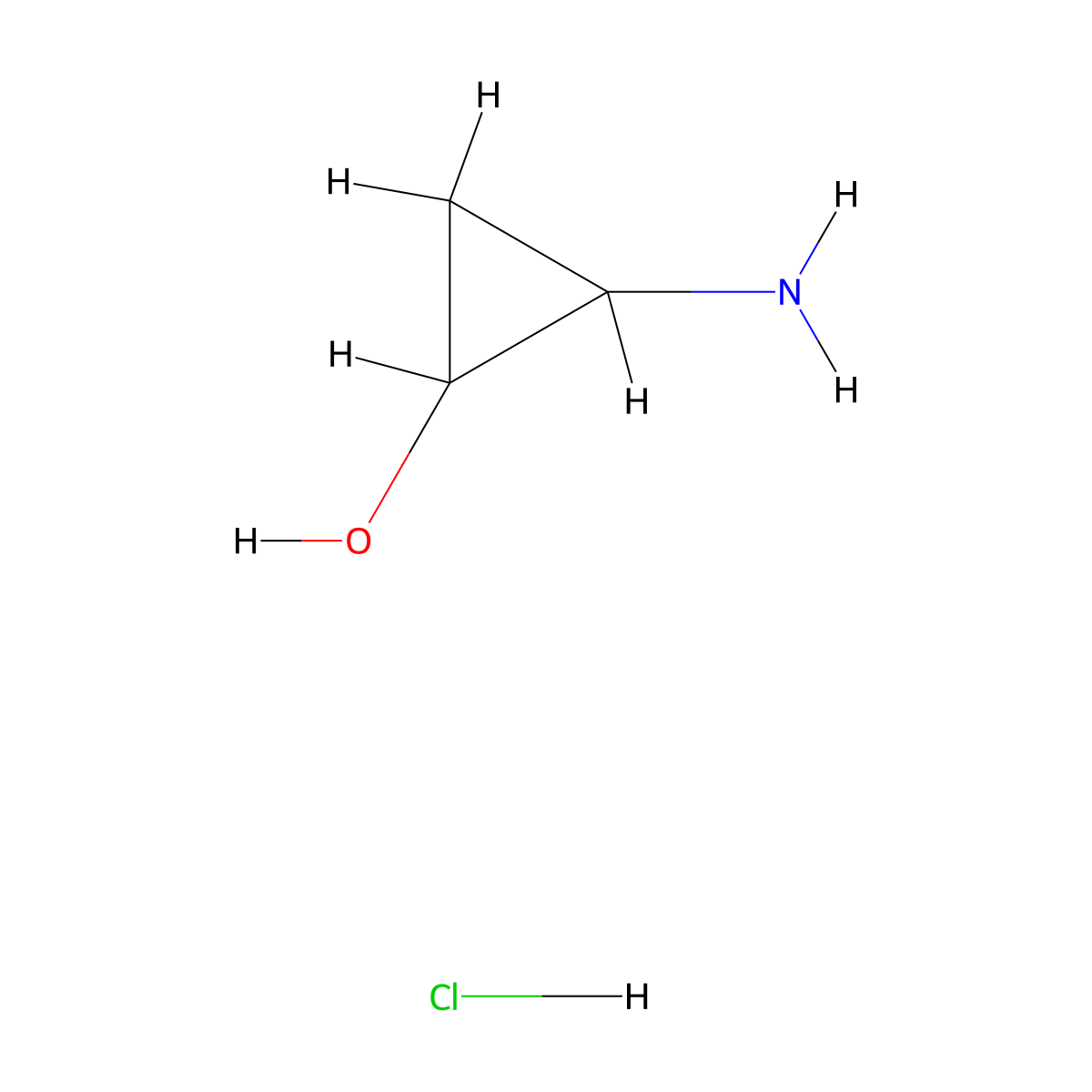 2-Aminocyclopropan-1-OL hcl molecular structure, CAS 2491695-63-5