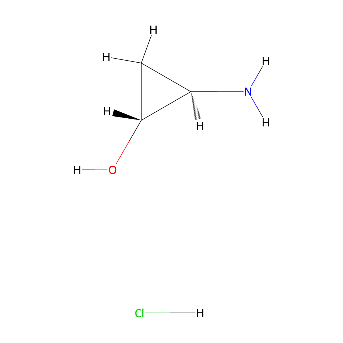 rac-(1R,2R)-2-aminocyclopropan-1-ol hydrochloride molecular structure, CAS 2491695-64-6