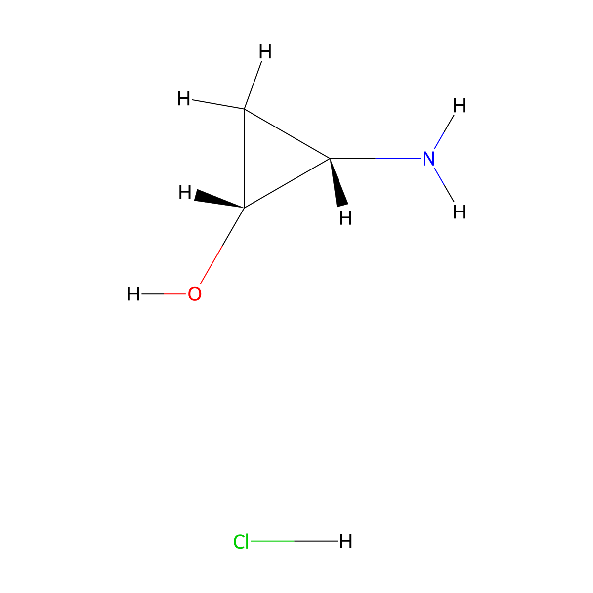rac-(1R,2S)-2-aminocyclopropan-1-ol hydrochloride molecular structure, CAS 2491695-65-7
