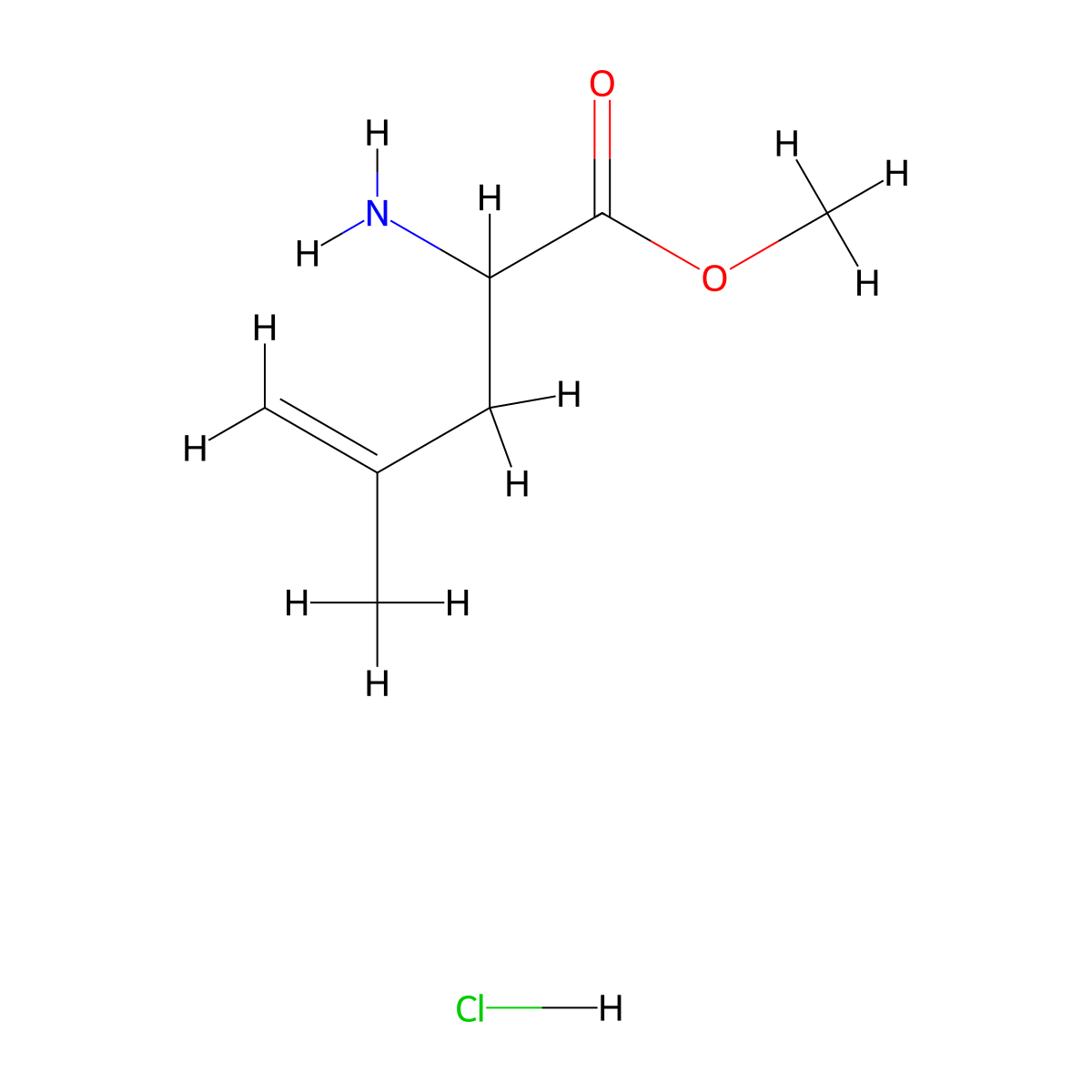 Methyl 2-amino-4-methylpent-4-enoate hydrochloride molecular structure, CAS 2491698-55-4