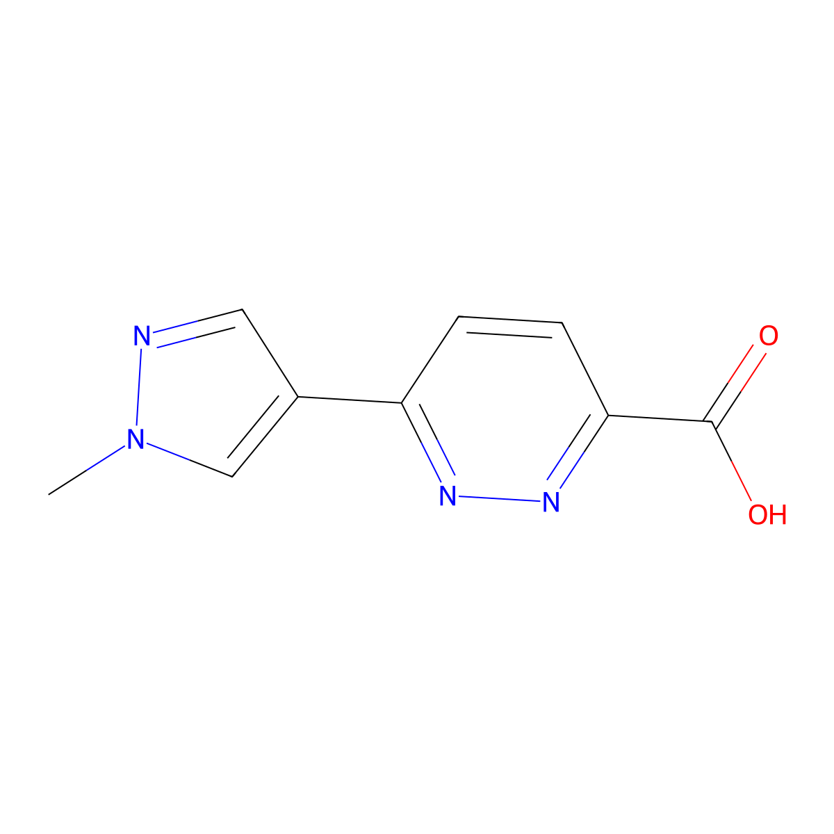 6-(1-Methylpyrazol-4-yl)pyridazine-3-carboxylic acid molecular structure, CAS 2491725-96-1