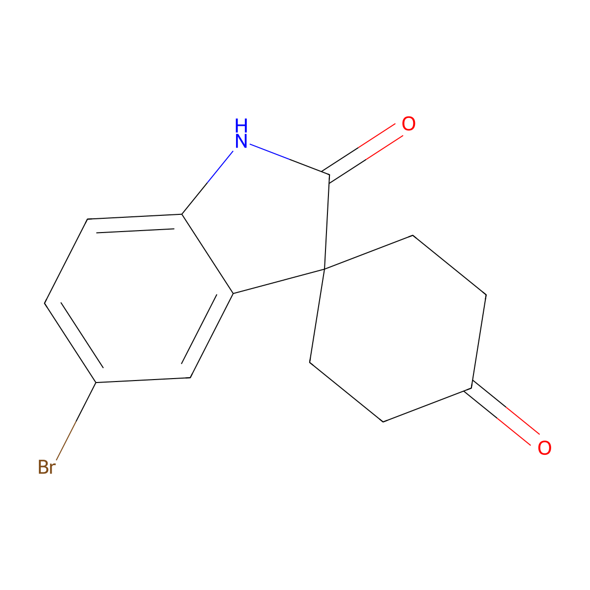5'-Bromo-1',2'-dihydrospiro[cyclohexane-1,3'-indole]-2',4-dione molecular structure, CAS 2491753-83-2