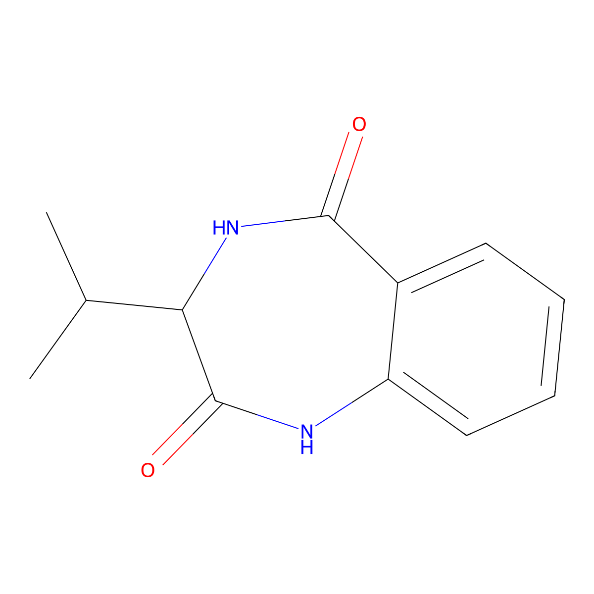 3-(propan-2-yl)-2,3,4,5-tetrahydro-1H-1,4-benzodiazepine-2,5-dione molecular structure, CAS 24919-51-5