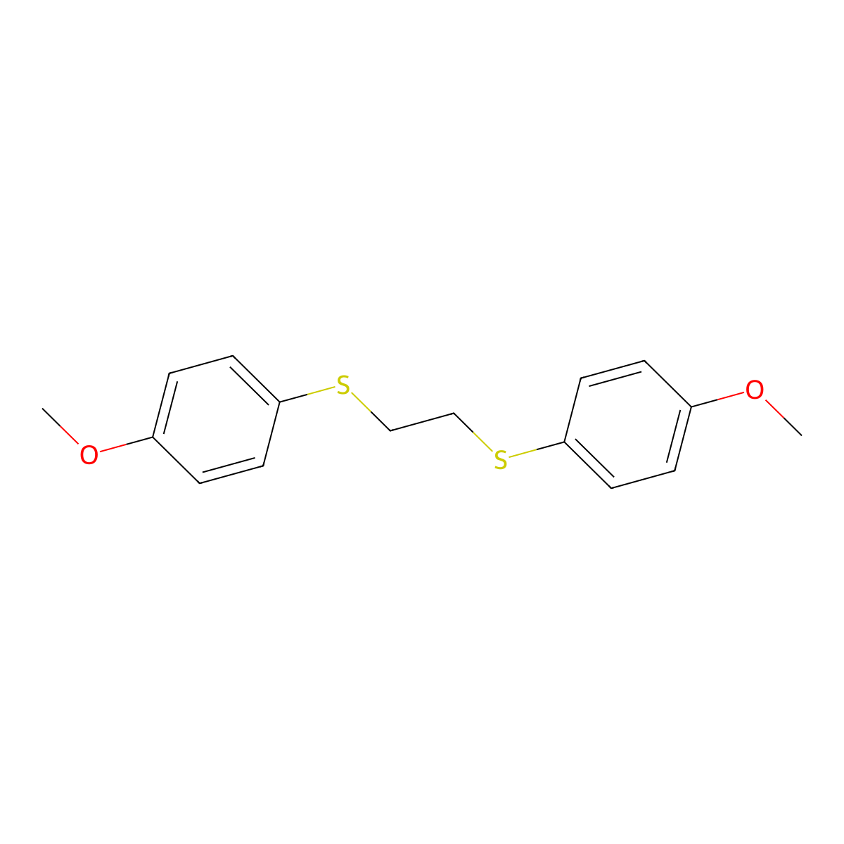 1,2-Bis((4-methoxyphenyl)thio)ethane molecular structure, CAS 24920-29-4