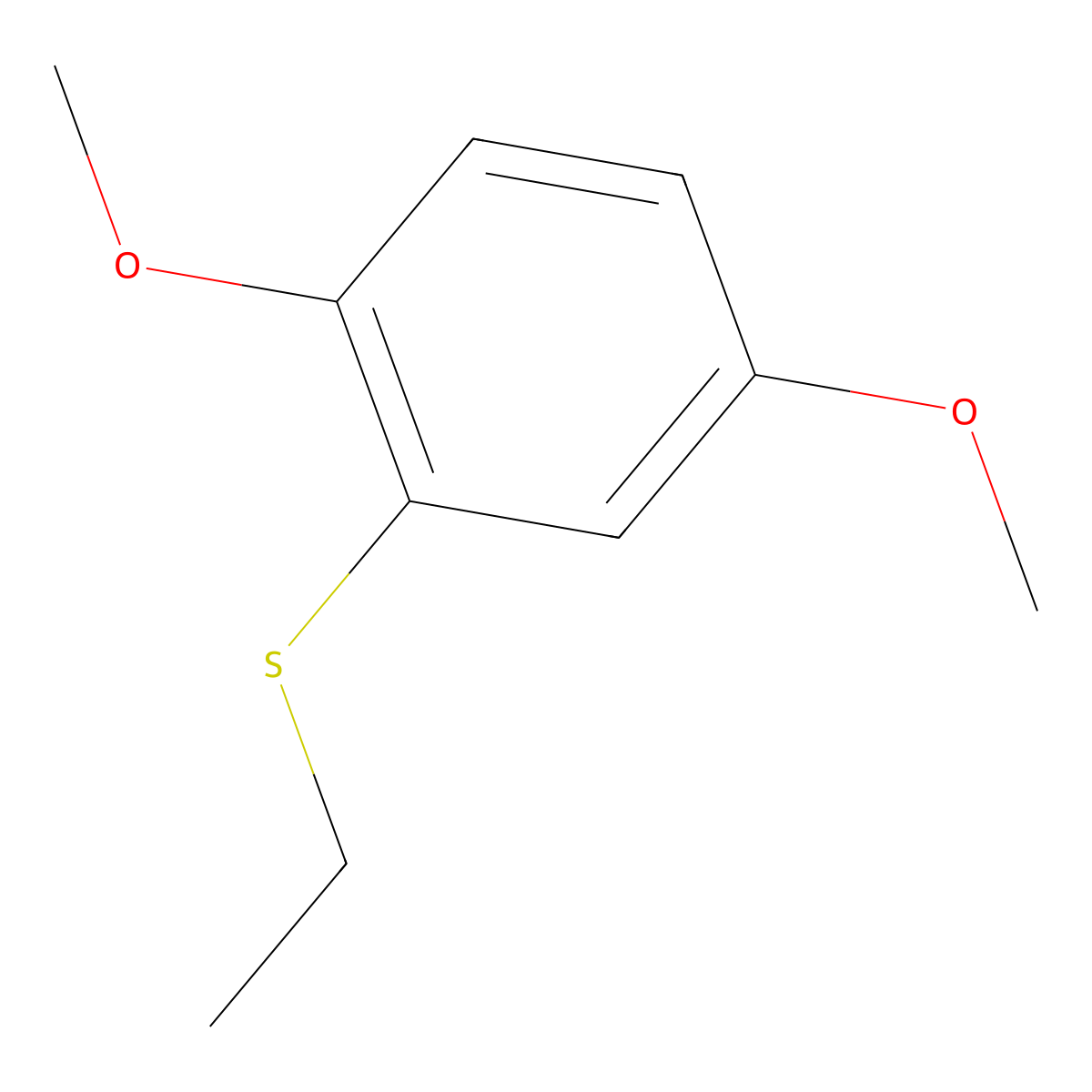 1,4-Dimethoxy-2-ethylthiobenzene molecular structure, CAS 24920-39-6