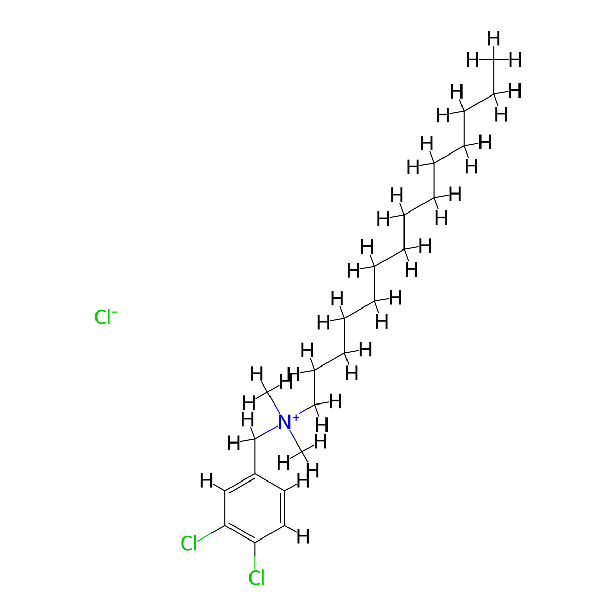 (3,4-Dichlorobenzyl)dimethyltetradecylammonium chloride molecular structure, CAS 24922-77-8