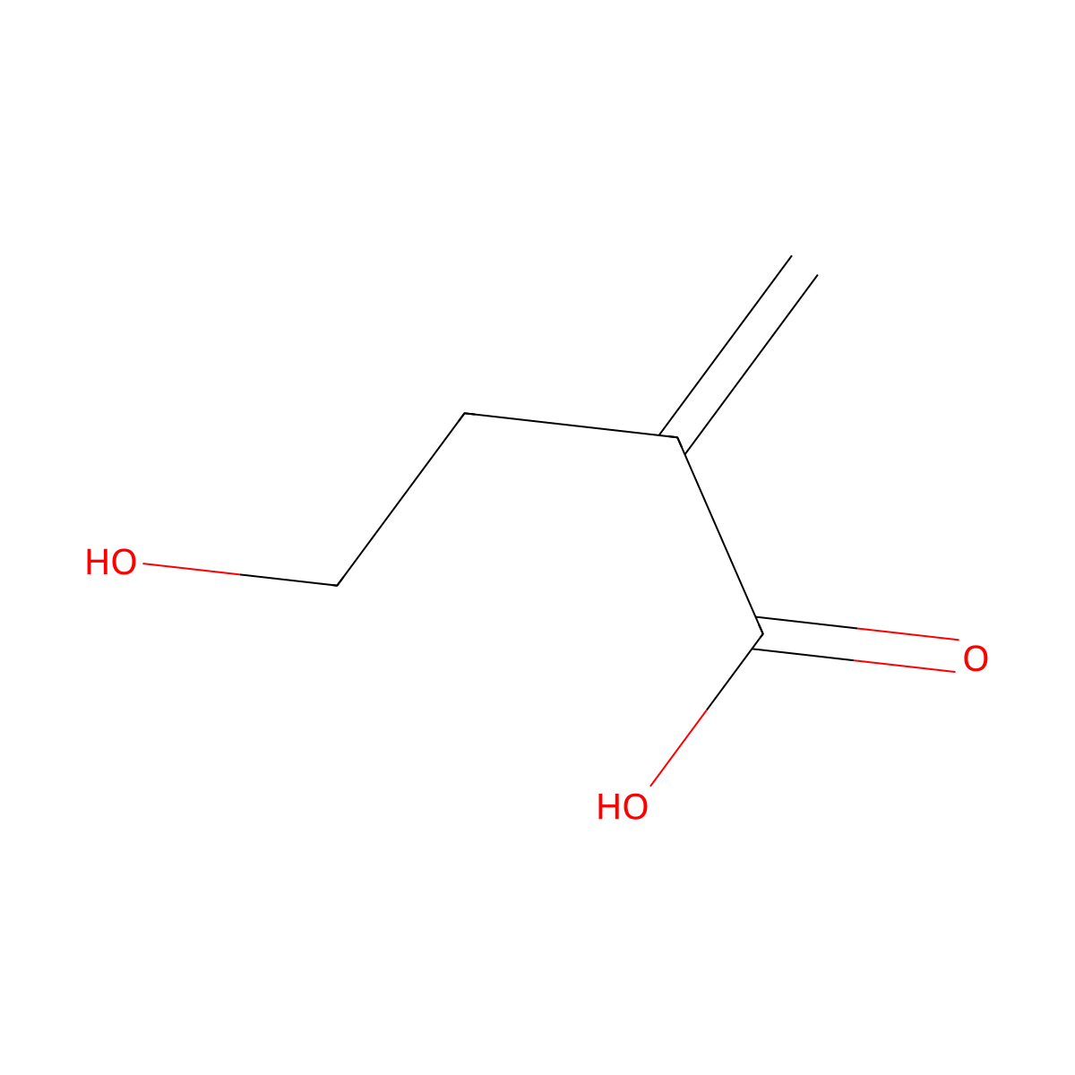 4-Hydroxy-2-methylidenebutanoic acid molecular structure, CAS 24923-76-0