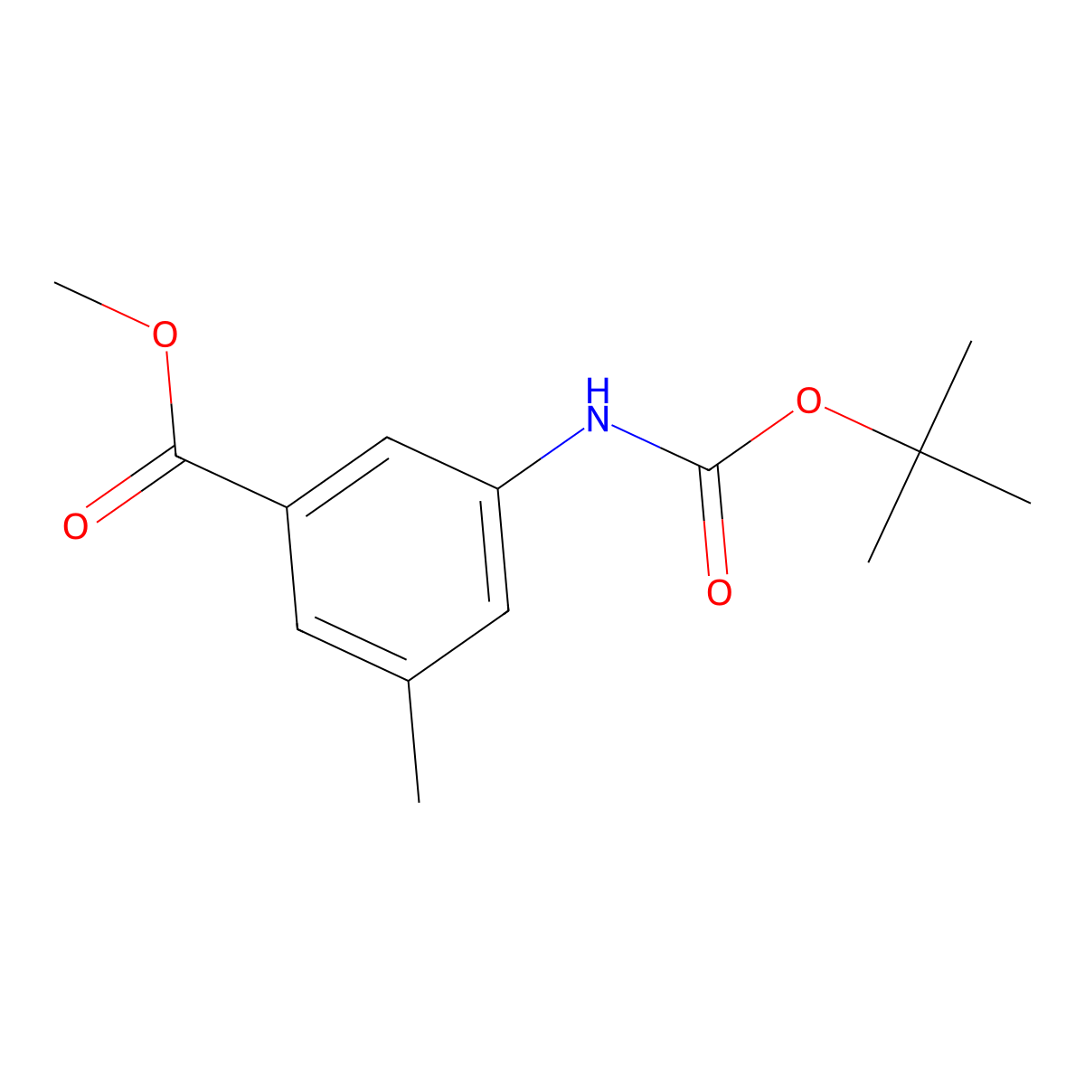Methyl 3-[[(1,1-dimethylethoxy)carbonyl]amino]-5-methylbenzoate molecular structure, CAS 2492598-51-1
