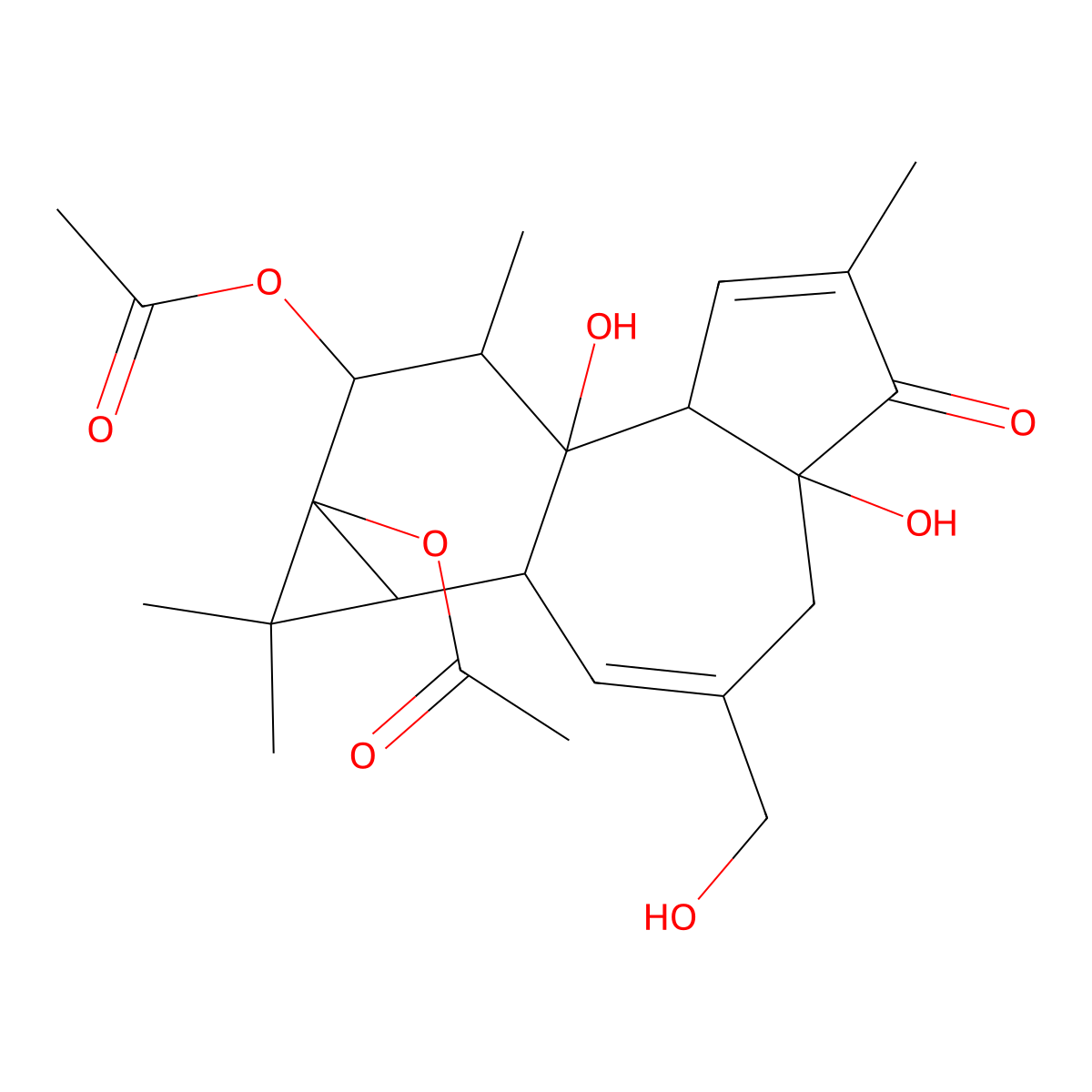 Phorbol 12,13-diacetate molecular structure, CAS 24928-15-2