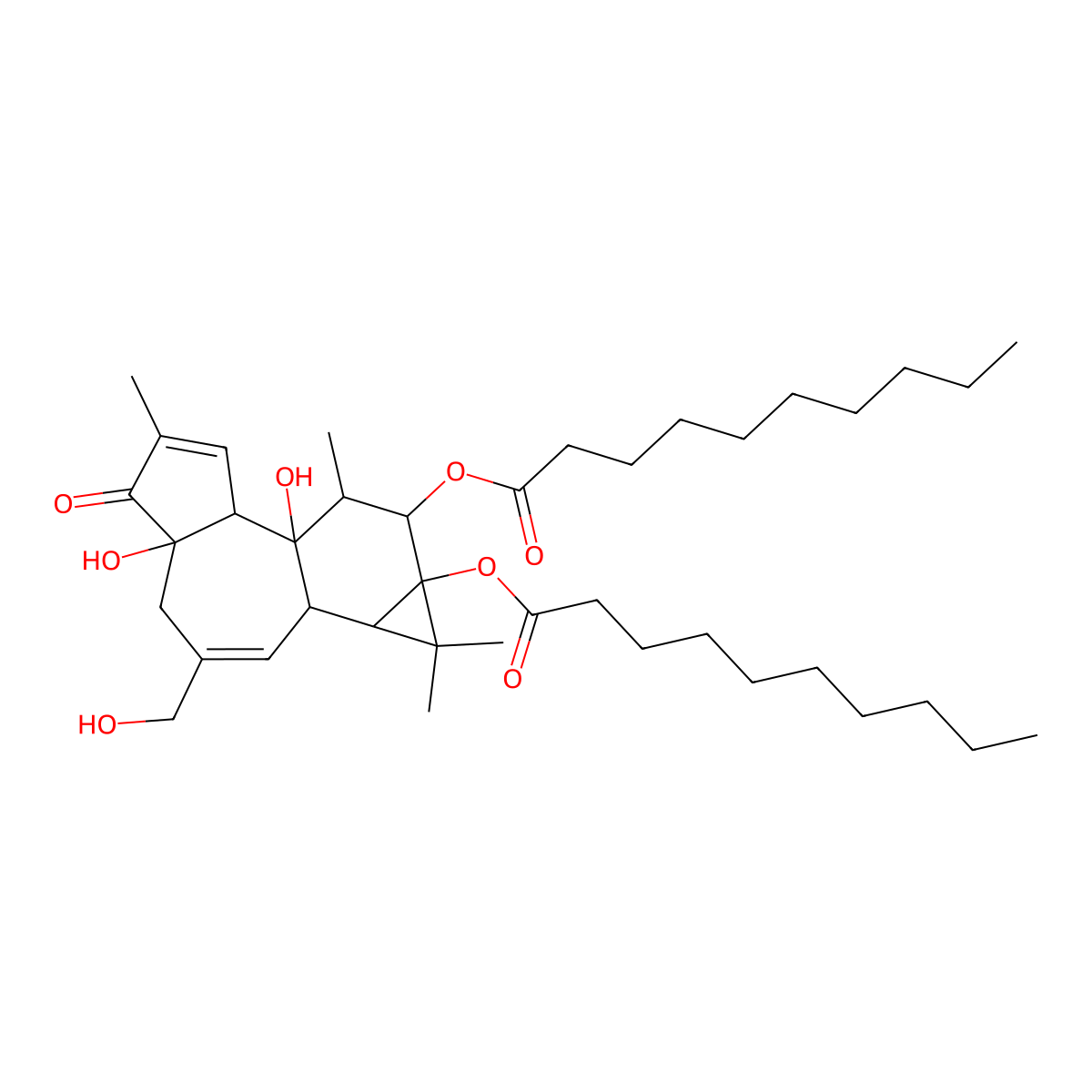 Phorbol 12,13-didecanoate molecular structure, CAS 24928-17-4
