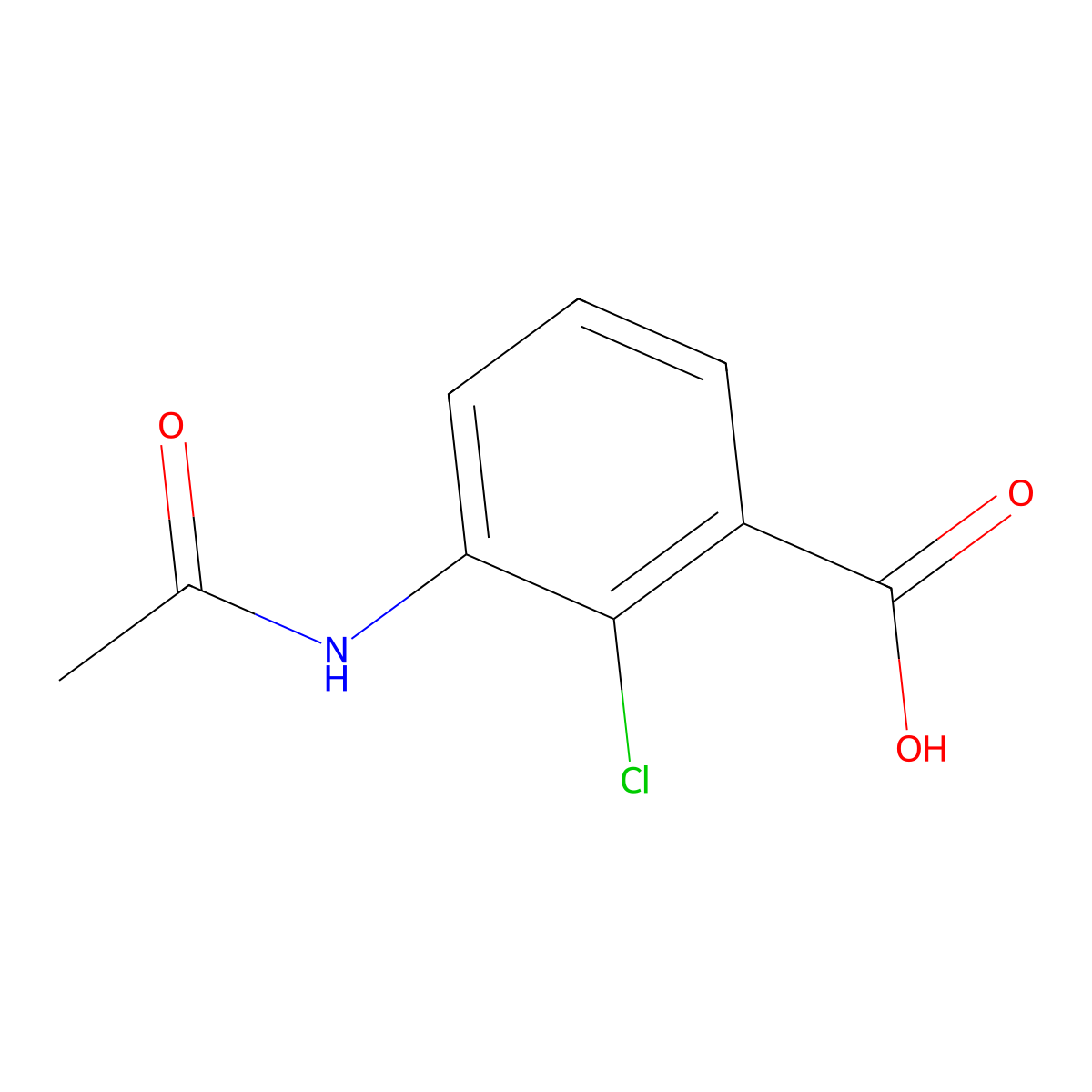 3-Acetamido-2-chlorobenzoic acid molecular structure, CAS 249289-91-6
