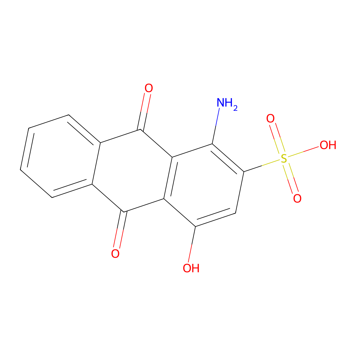 1-Amino-9,10-dihydro-4-hydroxy-9,10-dioxoanthracene-2-sulphonic acid molecular structure, CAS 24929-02-0