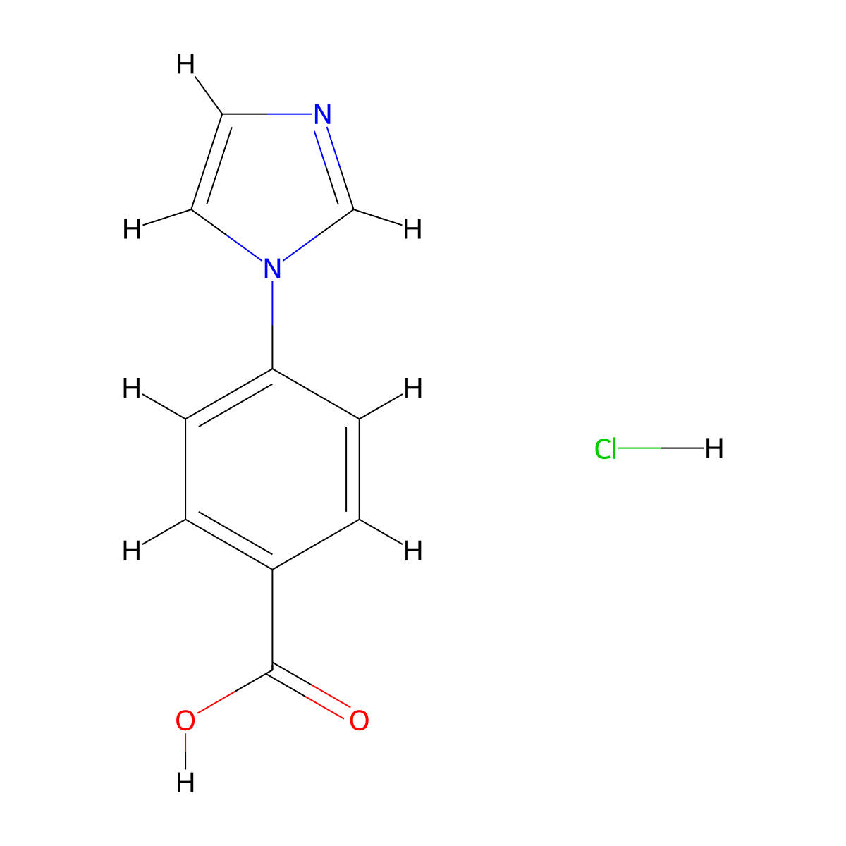 4-(1H-imidazol-1-yl)benzoic acid hydrochloride molecular structure, CAS 249292-42-0