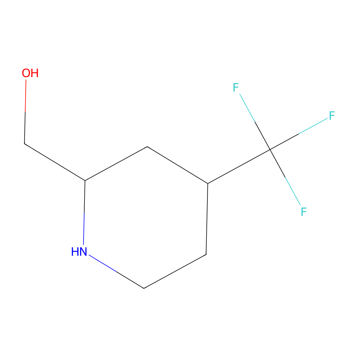 cis-(4-Trifluoromethyl-piperidin-2-yl)-methanol molecular structure, CAS 2493200-76-1