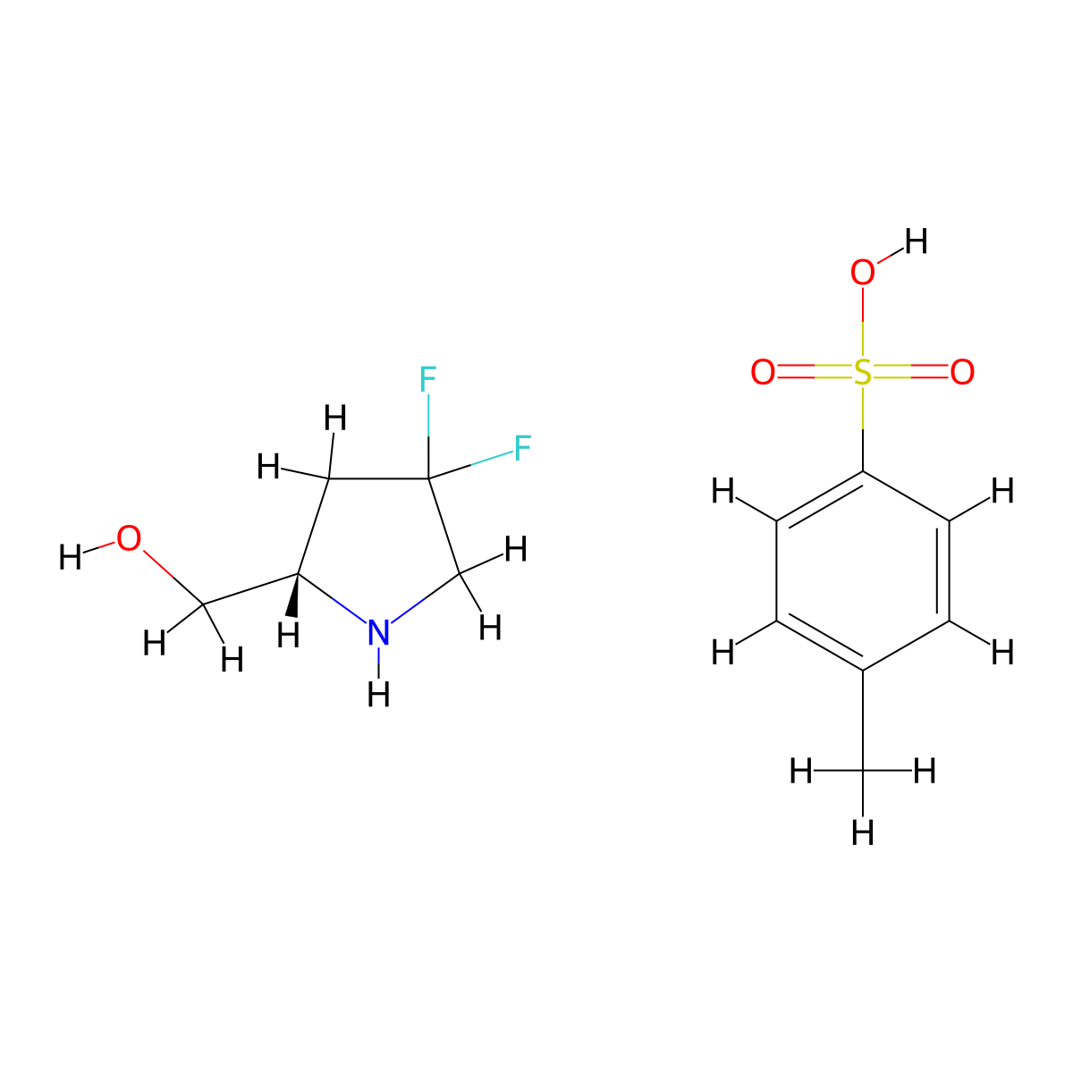 (S)-(4,4-Difluoro-pyrrolidin-2-yl)-methanol tosylate molecular structure, CAS 2493220-57-6