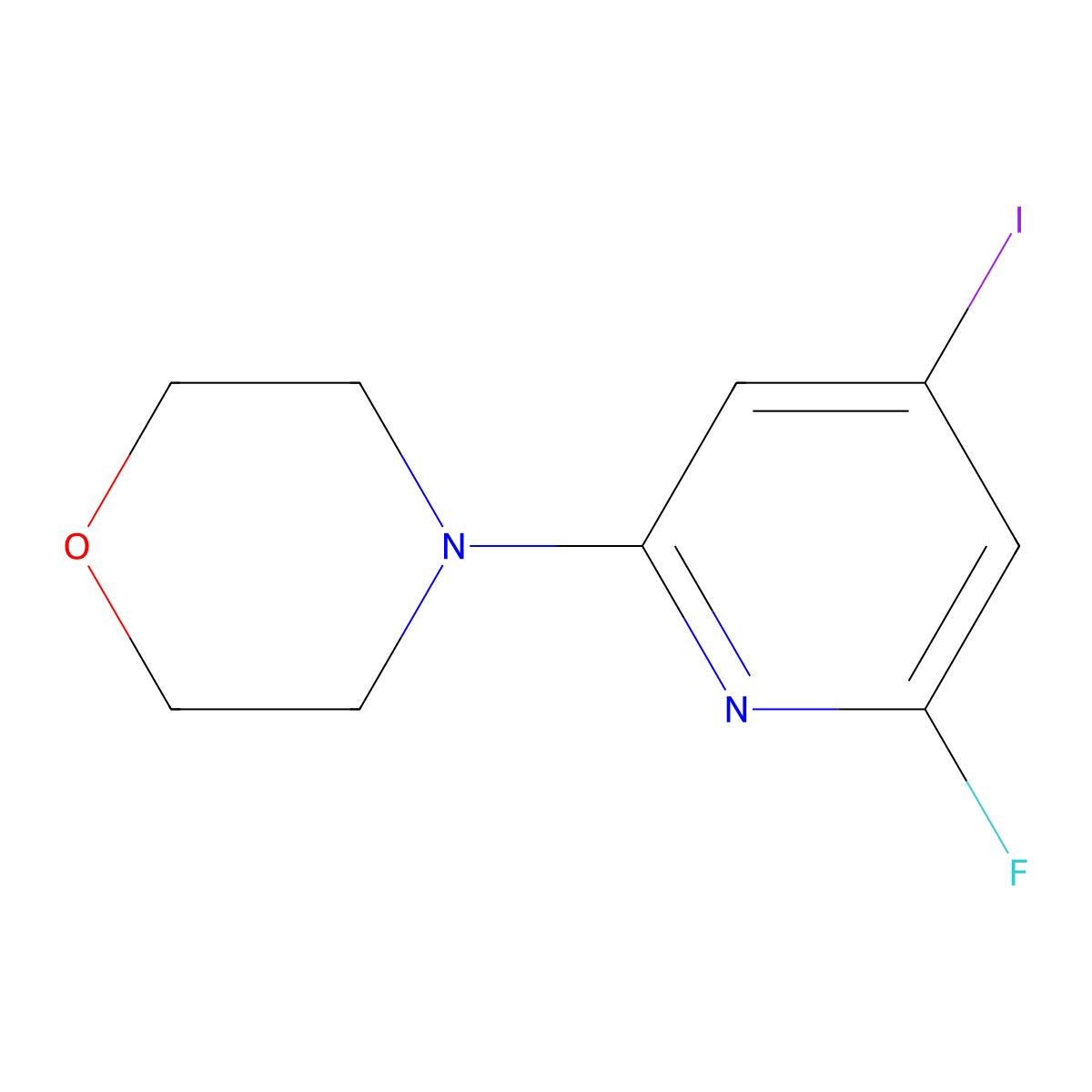 4-(6-Fluoro-4-iodopyridin-2-yl)morpholine molecular structure, CAS 2493235-88-2