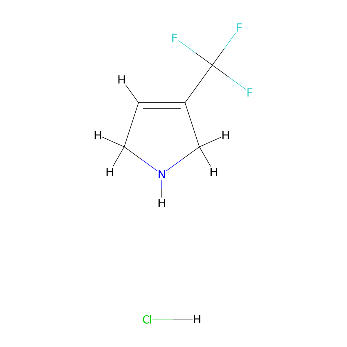 3-(trifluoromethyl)-2,5-dihydro-1H-pyrrole hydrochloride molecular structure, CAS 2493236-29-4