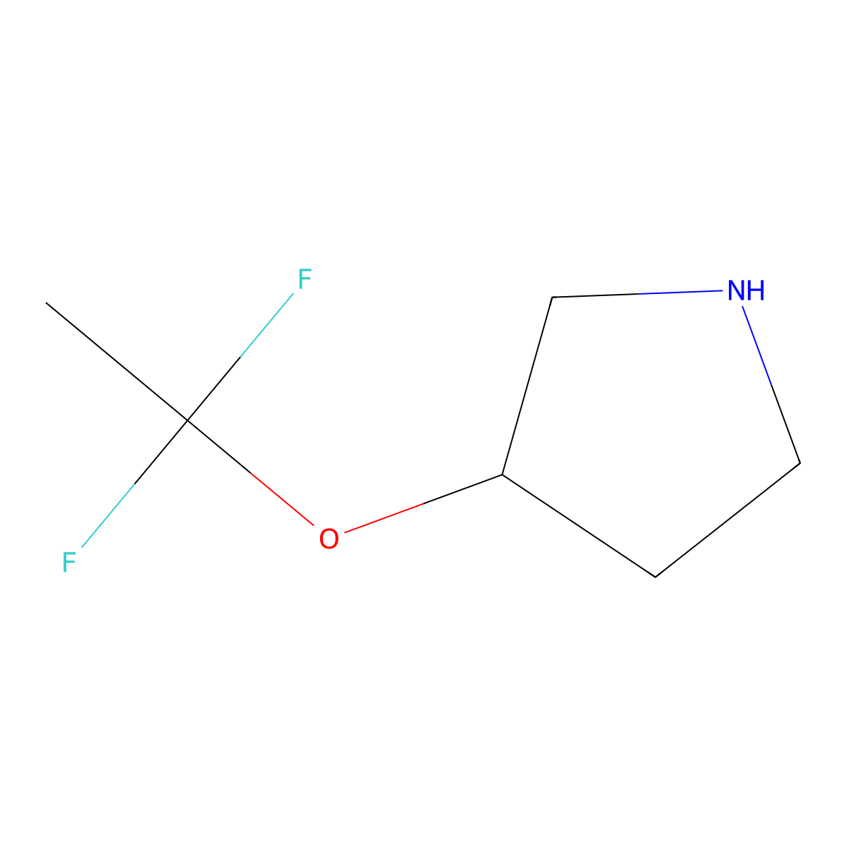 (3S)-3-(1,1-difluoroethoxy)pyrrolidine molecular structure, CAS 2493237-27-5