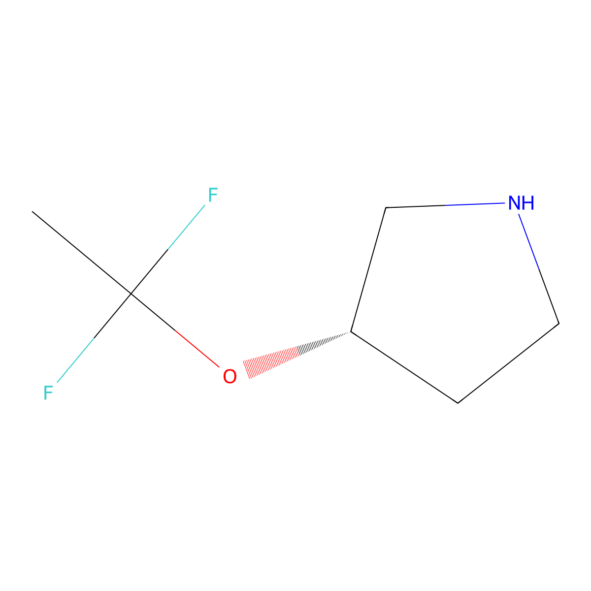 (3S)-3-(1,1-difluoroethoxy)pyrrolidine molecular structure, CAS 2493237-27-5