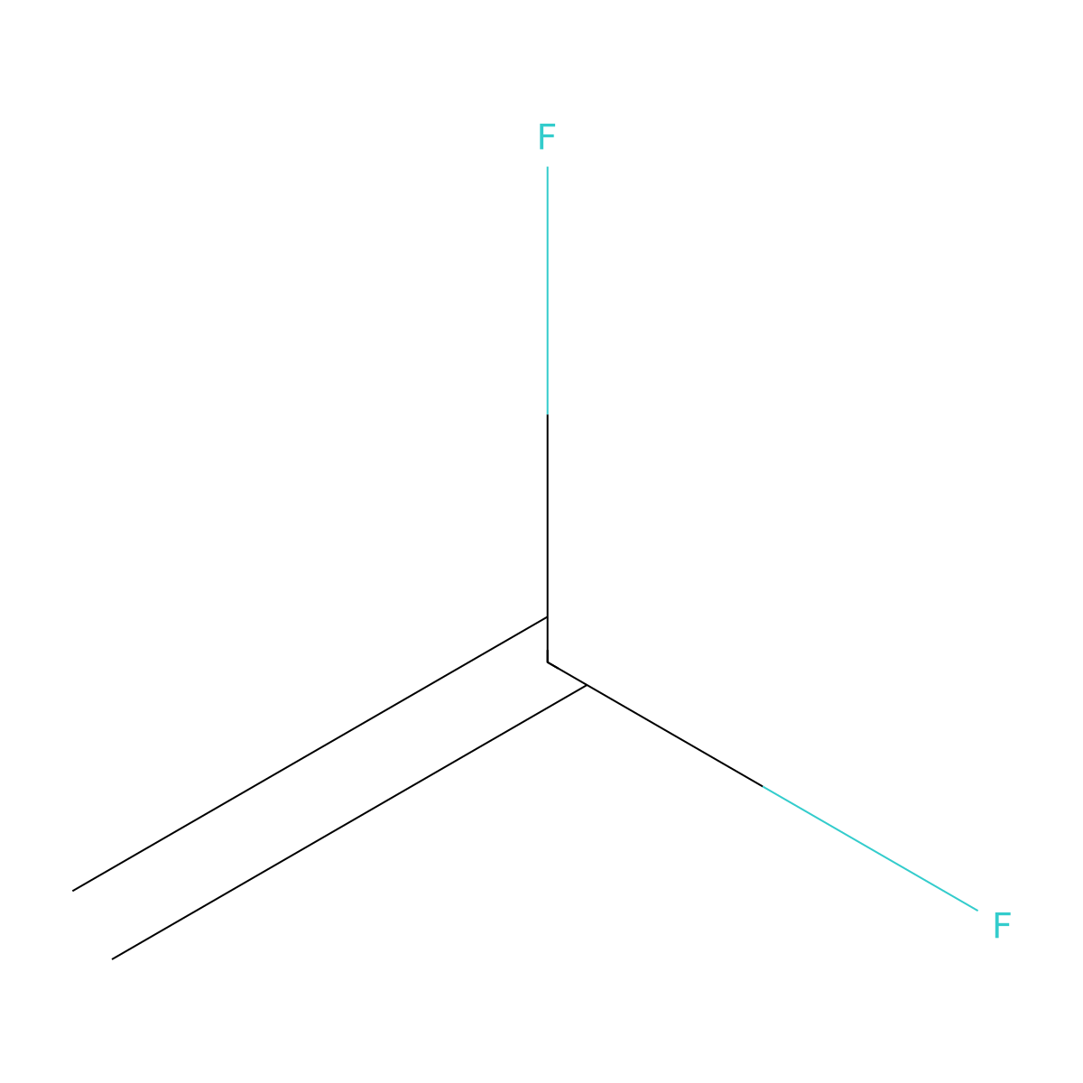Vinylidene fluoride molecular structure, CAS 24937-79-9