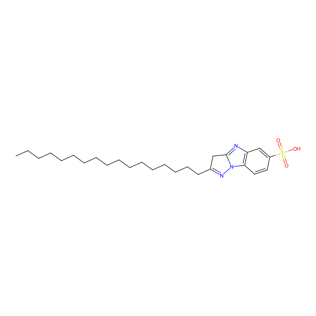 2-Heptadecyl-3H-pyrazolo(1,5-a)benzimidazole-6-sulphonic acid molecular structure, CAS 24939-67-1