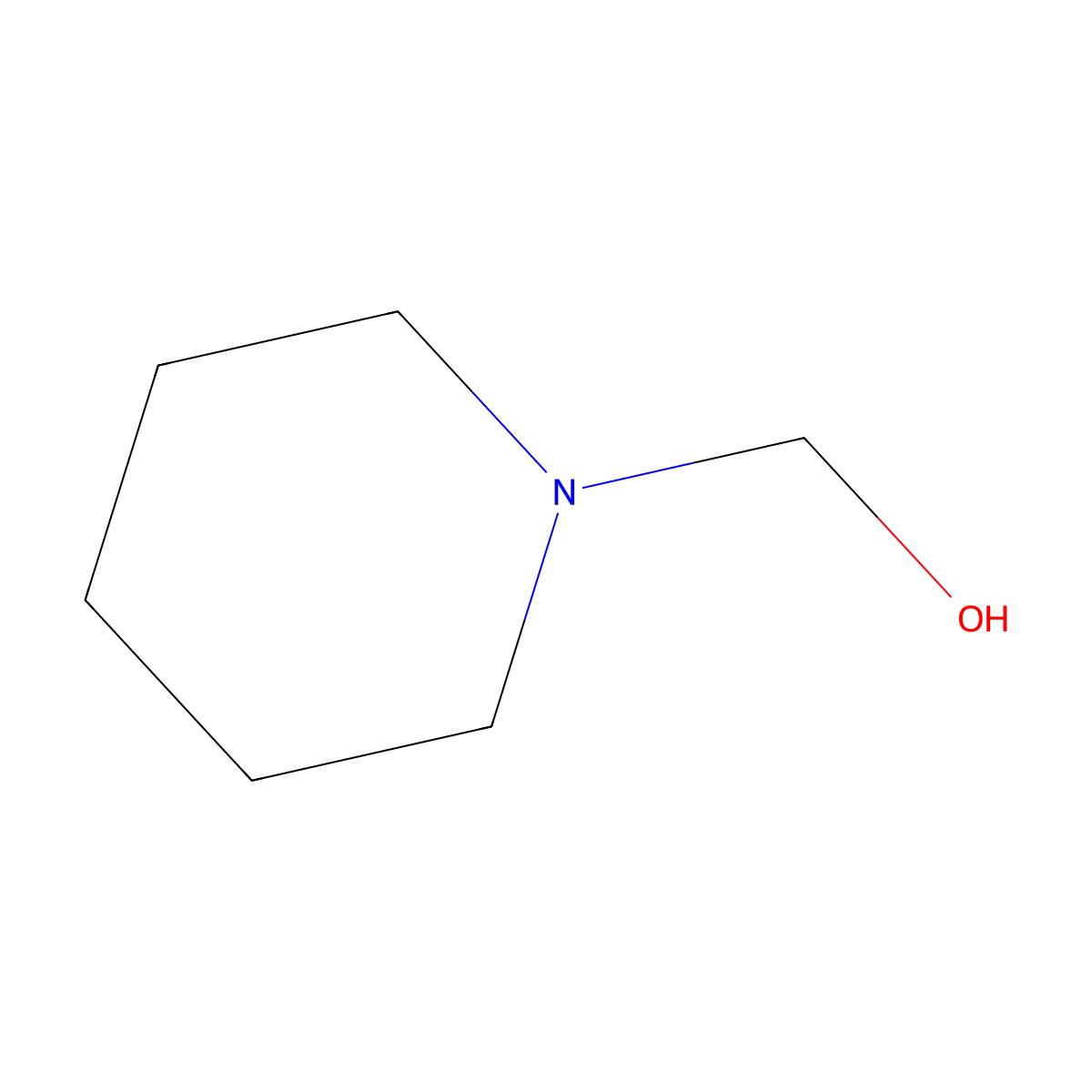 Piperidin-1-ylmethanol molecular structure, CAS 2494-10-2