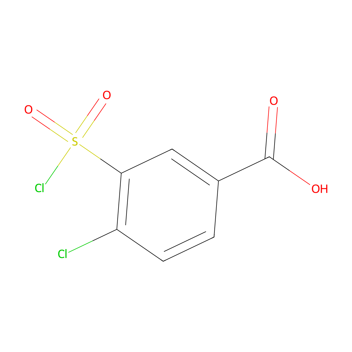 4-Chloro-3-(chlorosulphonyl)benzoic acid molecular structure, CAS 2494-79-3