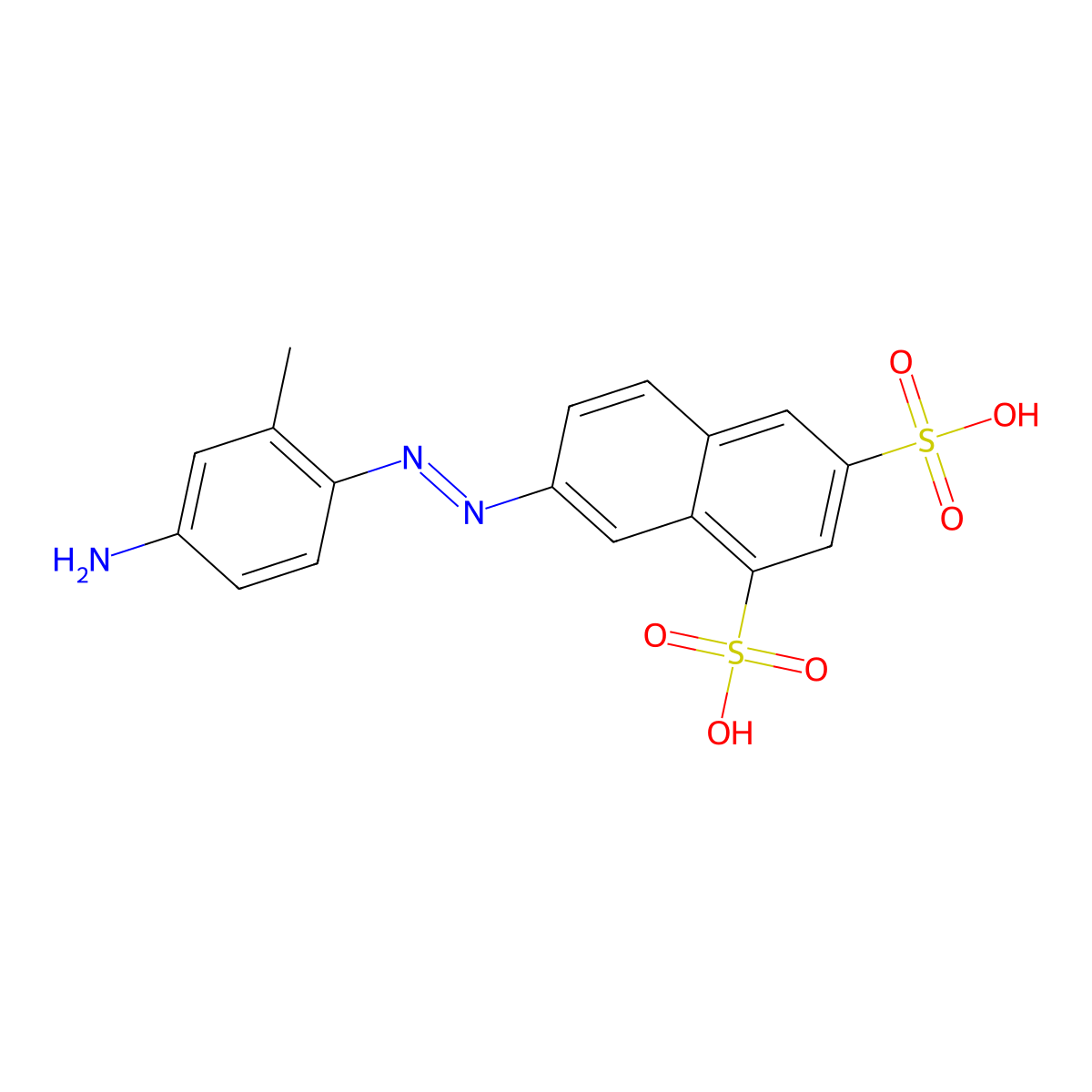 1,3-Naphthalenedisulfonic acid, 7-[2-(4-amino-2-methylphenyl)diazenyl]- molecular structure, CAS 2494-93-1