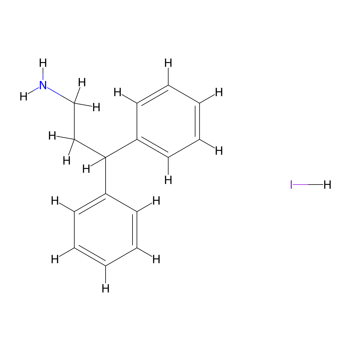3,3-Diphenylpropylammonium iodide molecular structure, CAS 2494199-73-2