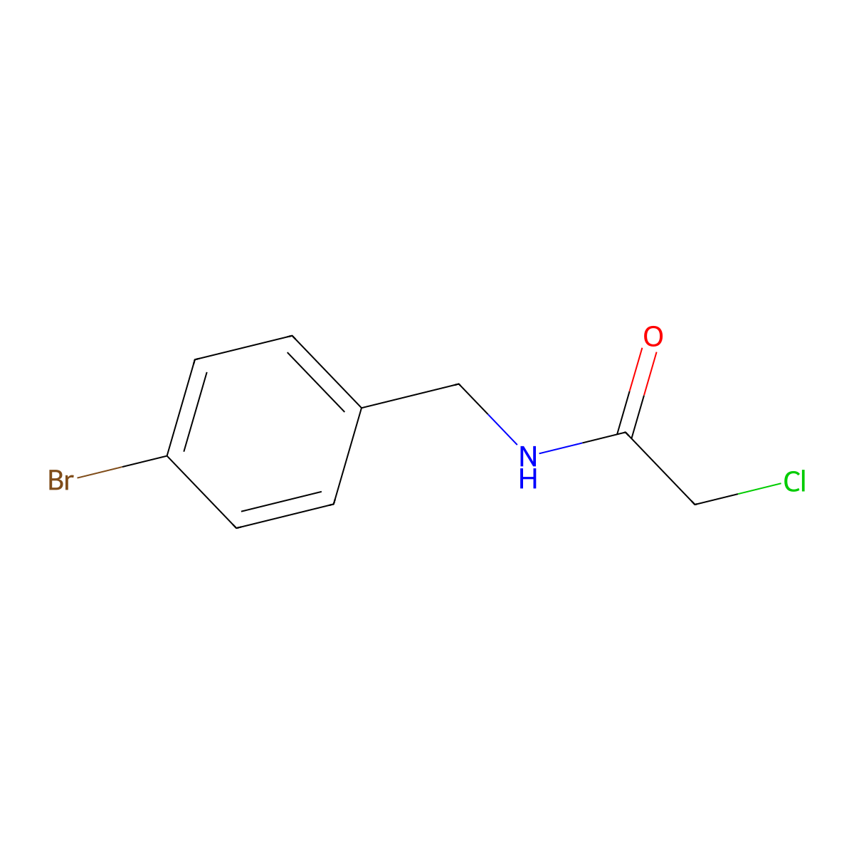 N-(4-bromobenzyl)-2-chloroacetamide molecular structure, CAS 24942-06-1