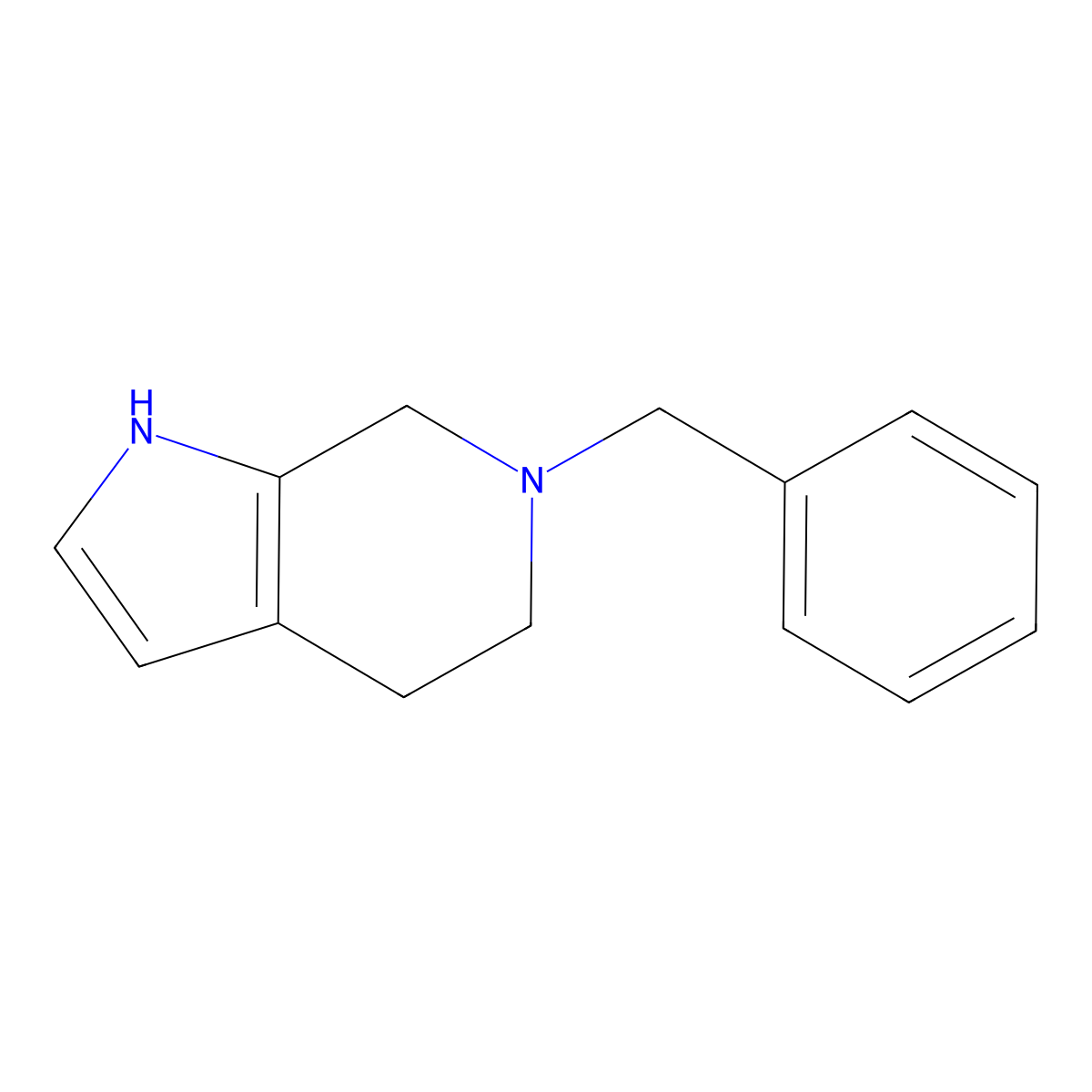 6-Benzyl-4,5,6,7-tetrahydro-1H-pyrrolo[2,3-c]pyridine molecular structure, CAS 2494304-49-1