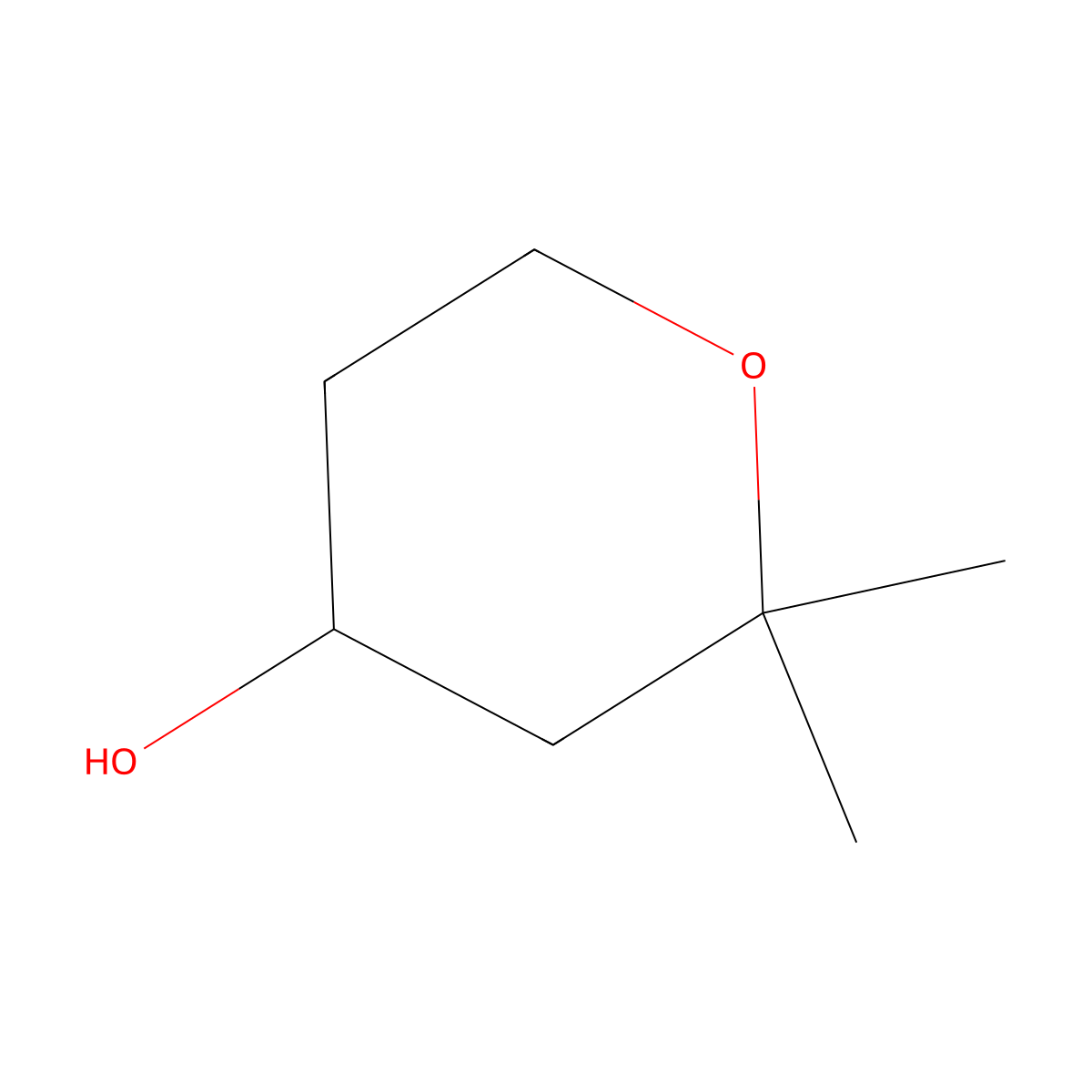2,2-Dimethyloxan-4-ol molecular structure, CAS 24945-13-9