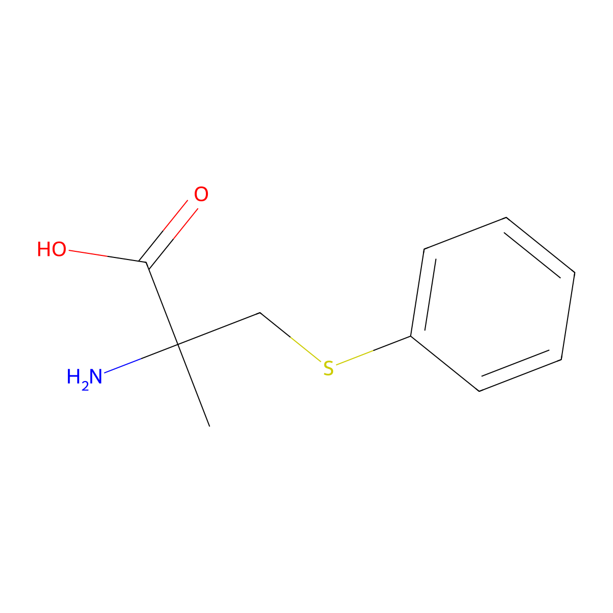 2-Amino-2-methyl-3-(phenylsulfanyl)propanoic acid molecular structure, CAS 24947-83-9